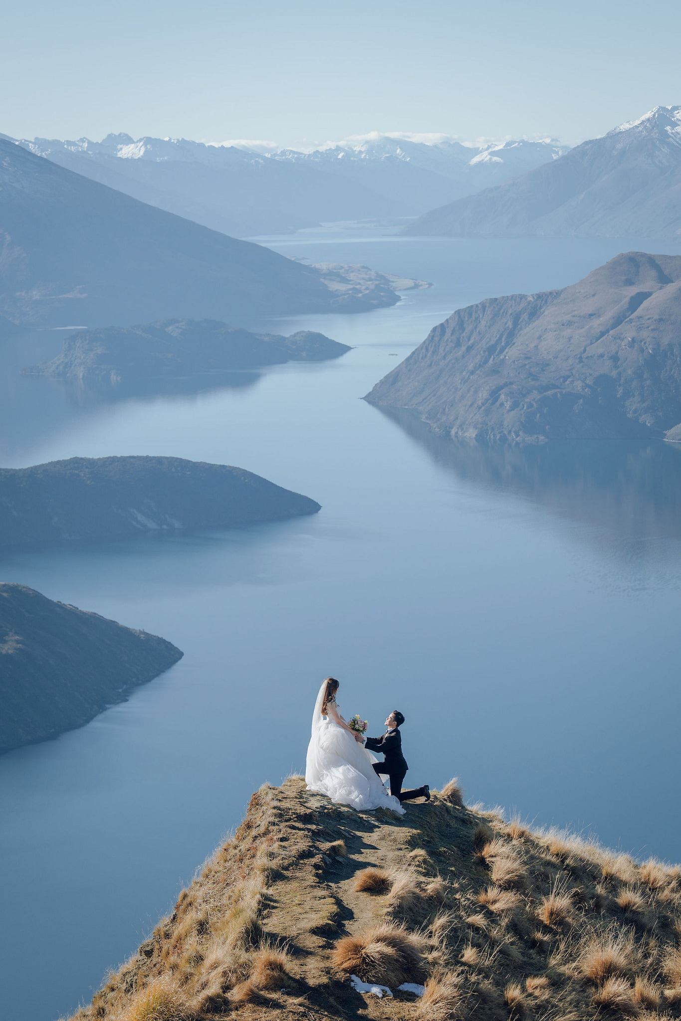 New Zealand Pre-Wedding Photoshoot | Coromandel Peak, Lake Wakatipu & Queenstown, Skippers Canyon, Lake Tekapo, Mount Cook National Park & Glacier at Coromandel Peak pre-wedding photo
