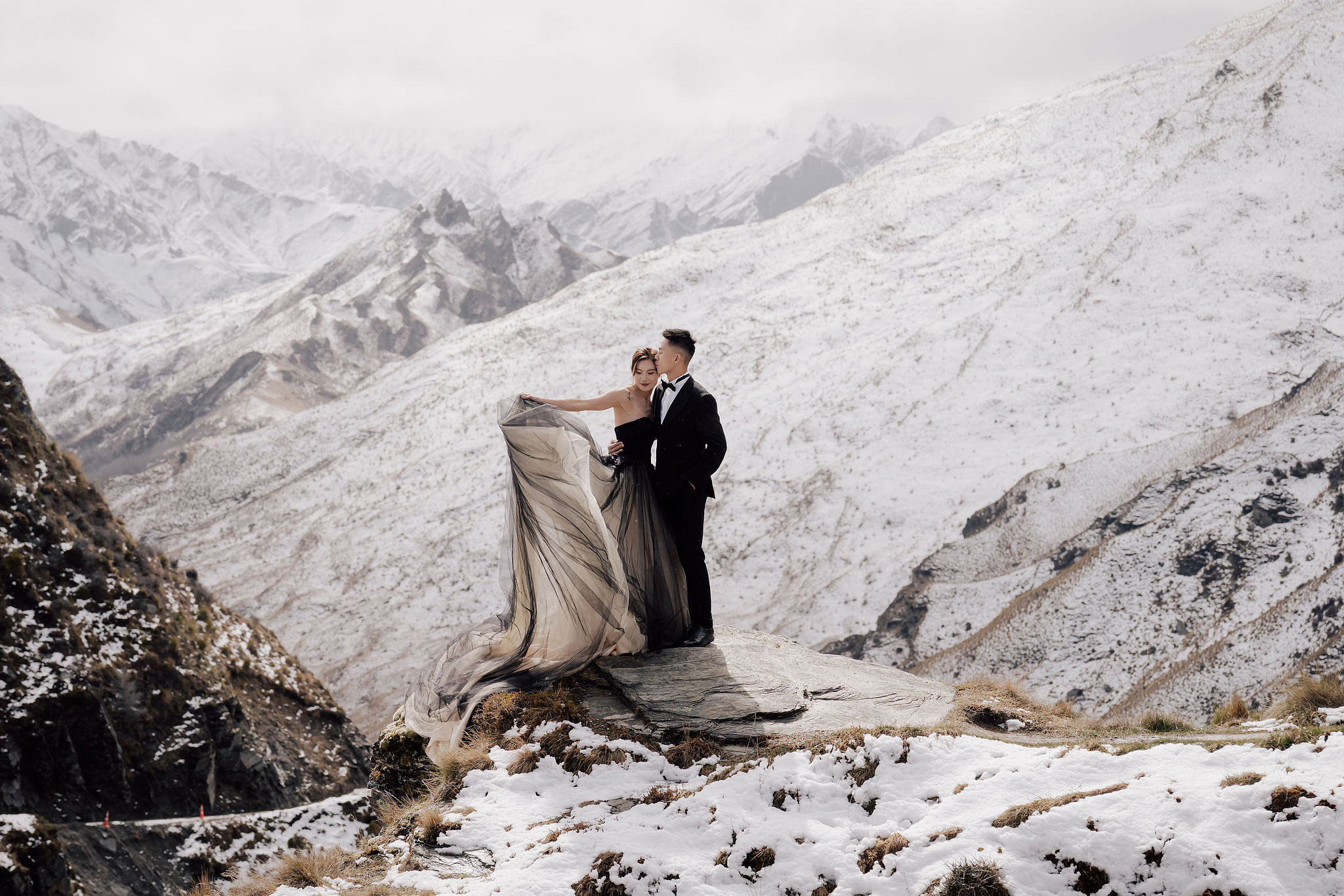 New Zealand Pre-Wedding Photoshoot | Queenstown, Lake Wakatipu, Skippers Canyon & Arrowtown at Skippers Canyon pre-wedding photo