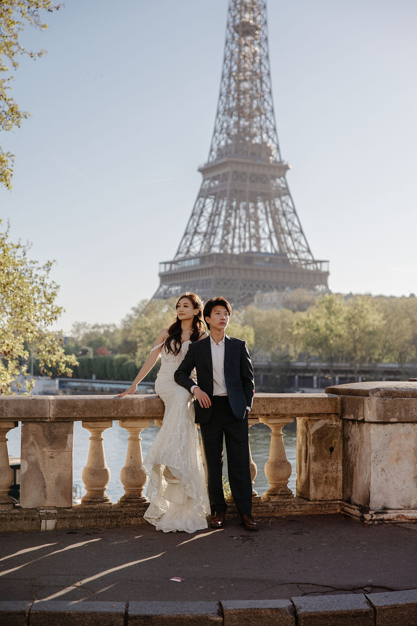 Paris Pre-Wedding Photoshoot | Place du Trocadéro, Bir-Hakeim Bridge, Sacré-Cœur Basilica, Parisian Café & Palais Royal at Place du Trocadéro pre-wedding photo