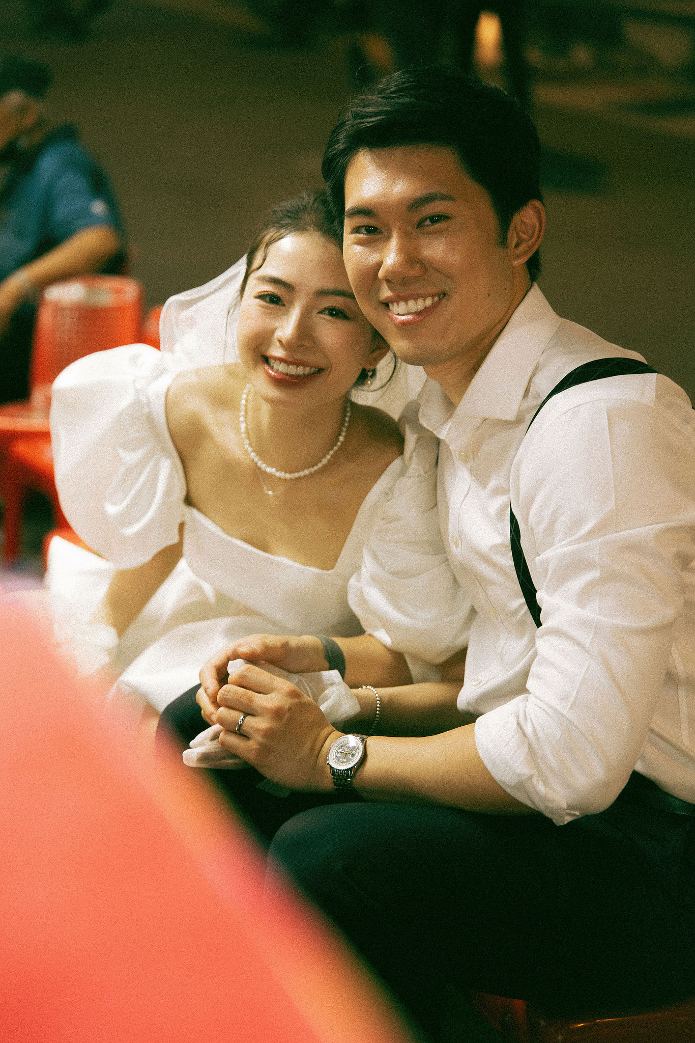 Taiwan Pre-Wedding Photoshoot Traditional Garden Qi Pao Experience Yangmingshan Vintage Night Market Shoot at Night Market pre-wedding photo