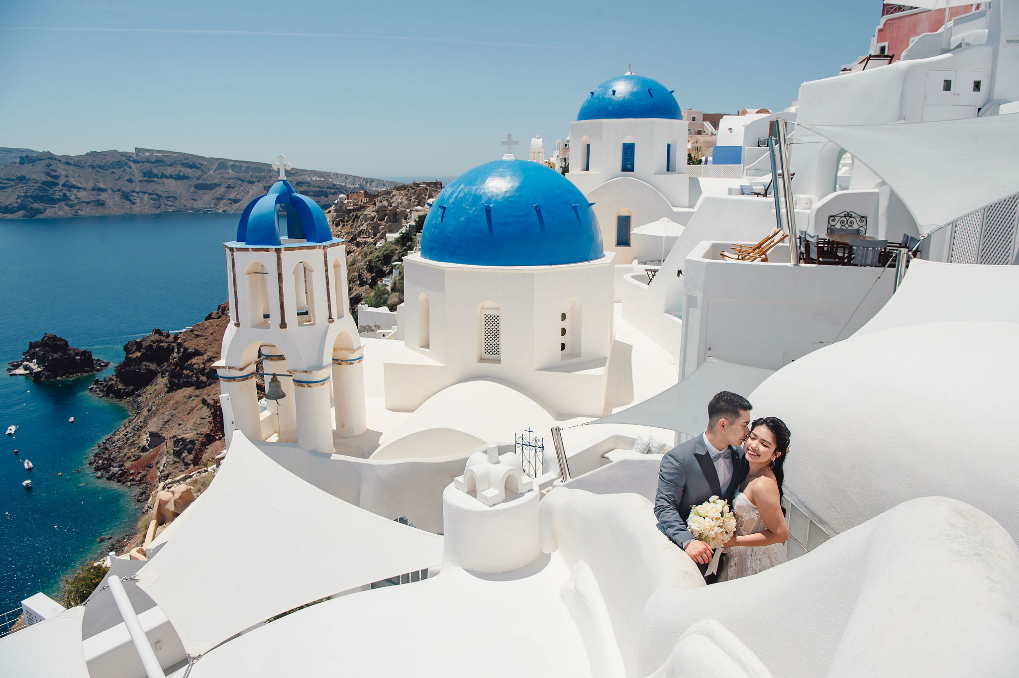 Santorini Pre-Wedding Photoshoot | Imerovigli, Firostefani & Finikia at Firostefani pre-wedding photo