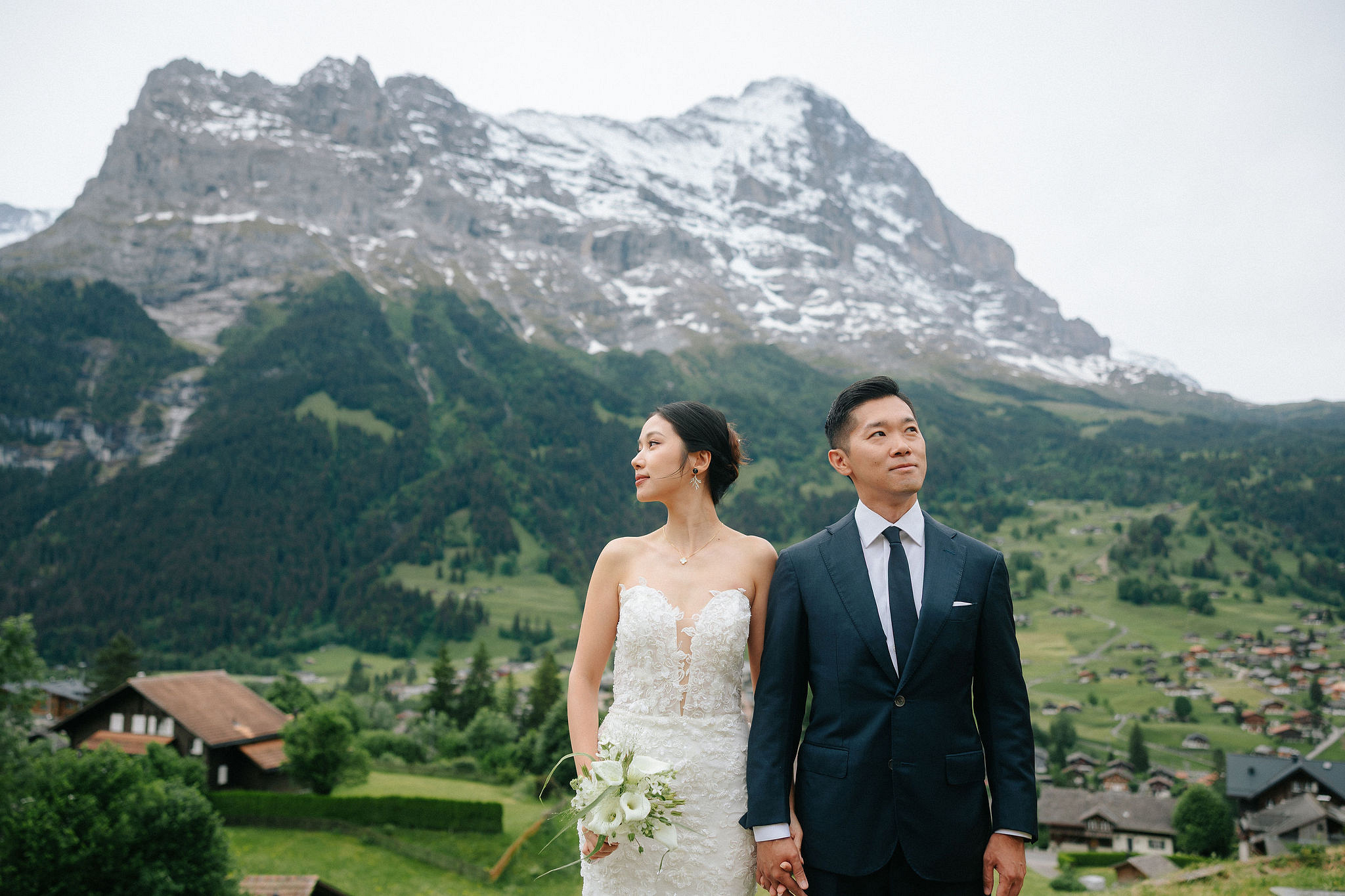 Switzerland Pre-Wedding Photoshoot | Grindelwald Village & Lauterbrunnen & Lake Lungern at Grindelwald Village pre-wedding photo