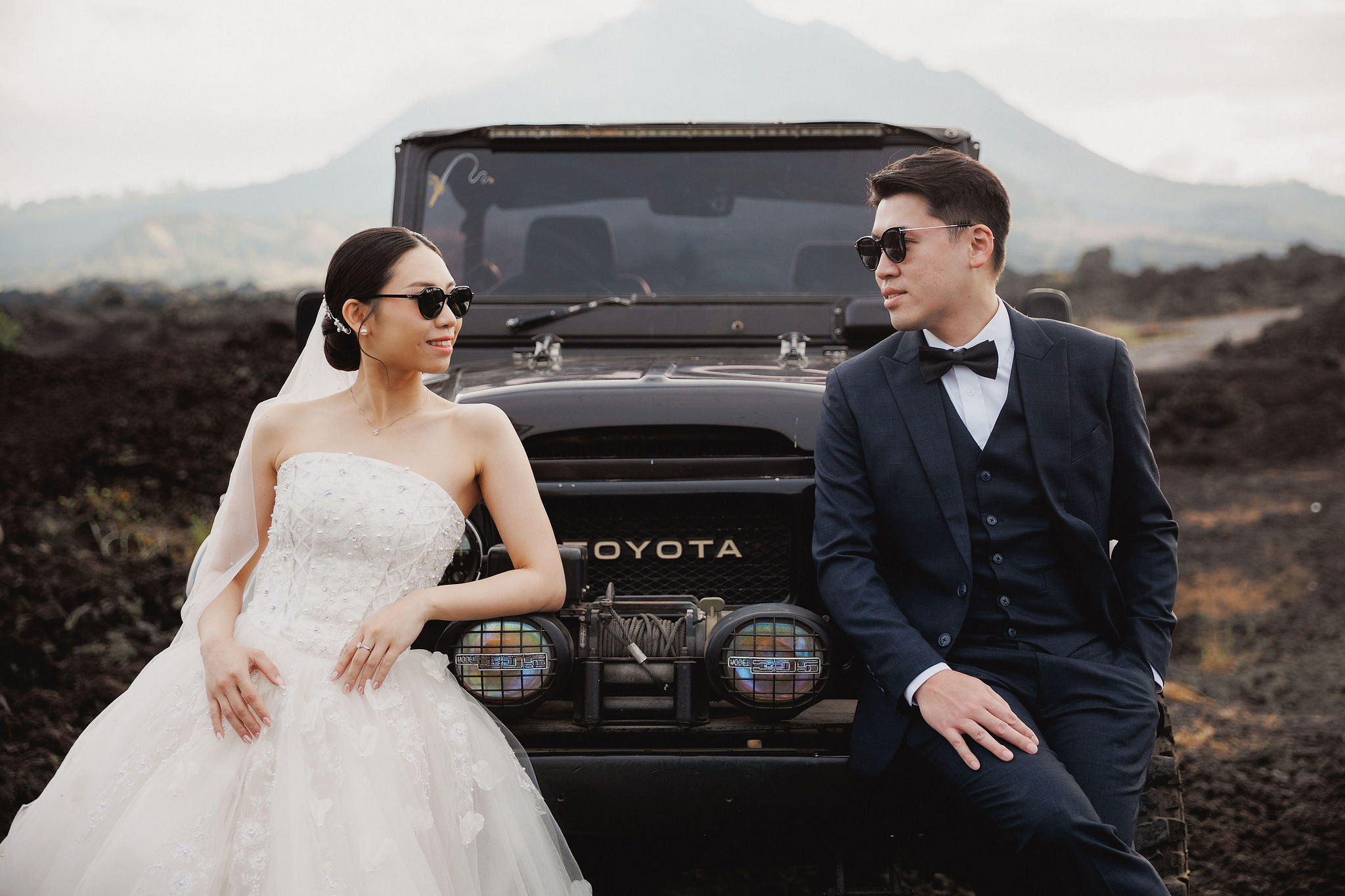 Bali Pre-Wedding Photoshoot | Mt. Batur Lava Fields, Blangsinga Waterfall & Balangan Beach at Mt. Batur Lava Fields pre-wedding photo