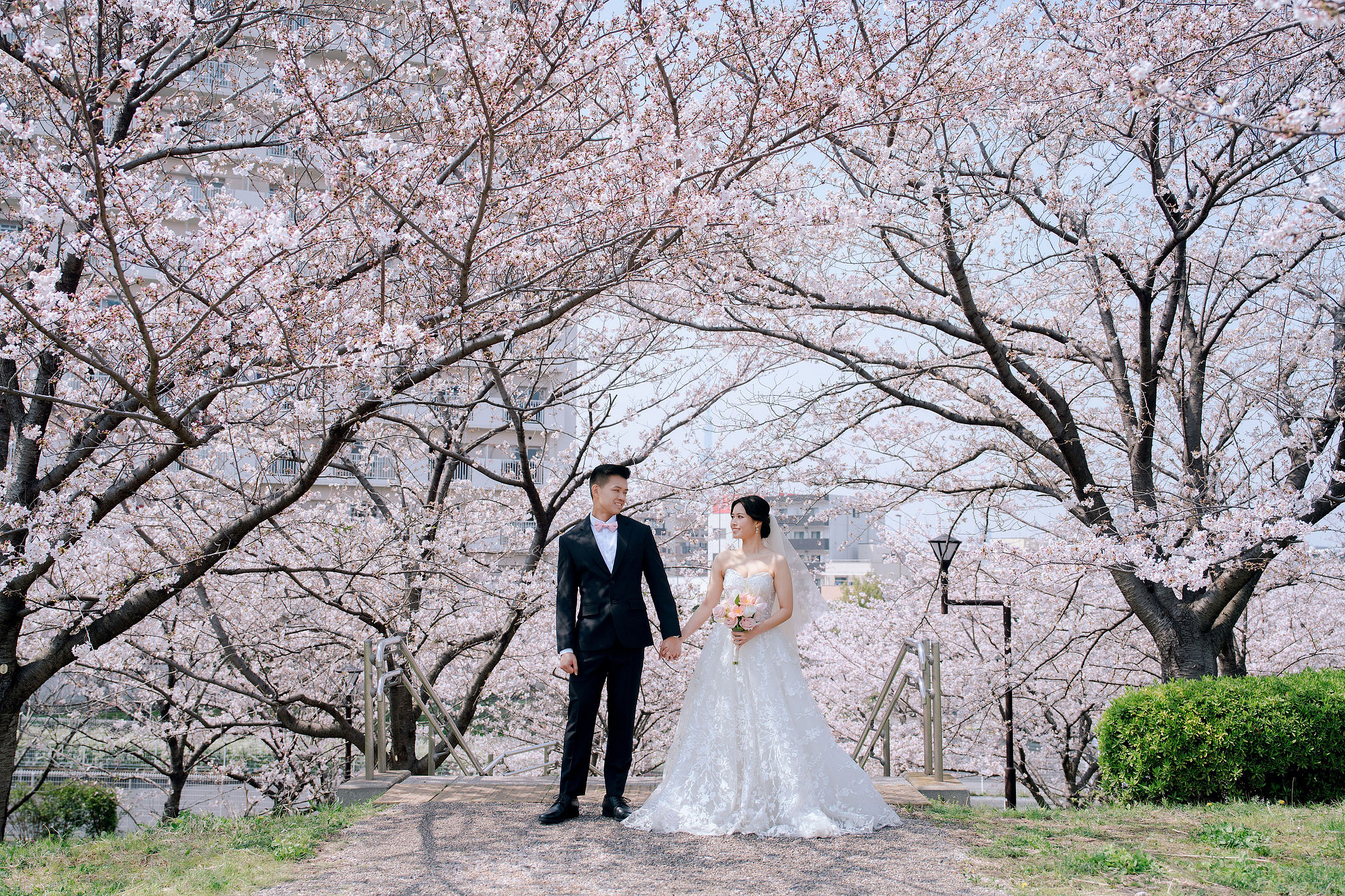 Tokyo & Mt Fuji Pre-Wedding Photoshoot | Senso-Ji Temple, Tokyo Park & Lake Kawaguchiko at Tokyo Park pre-wedding photo