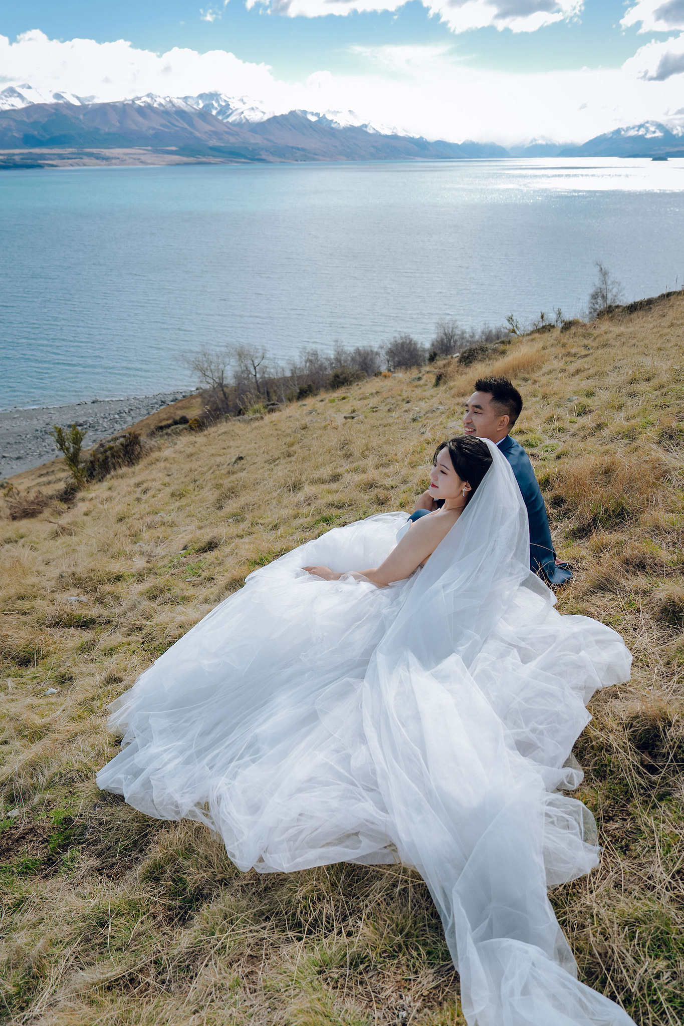 New Zealand Pre-Wedding Photoshoot | Lake Tekapo, Mount Cook, Tasman Glacier & Lake Wakatipu at Lake Tekapo pre-wedding photo