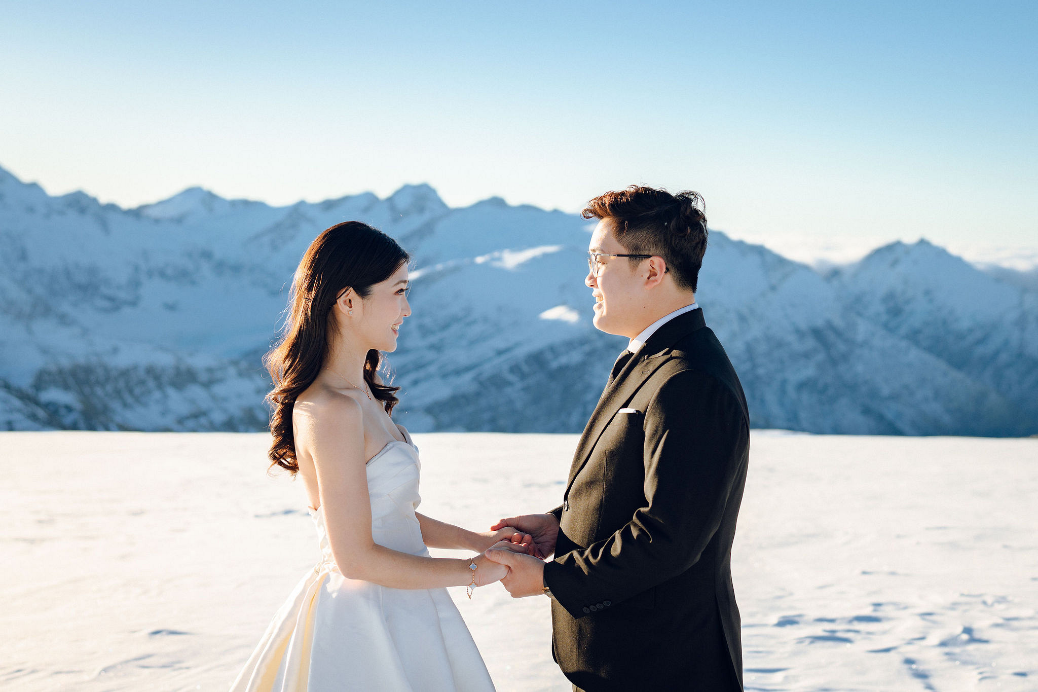 New Zealand Pre-Wedding Photoshoot | Arrowtown, Isobel Glacier, Alpaca Farm, Lake Tekapo & Mount Cook National Park at Isobel Glacier pre-wedding photo