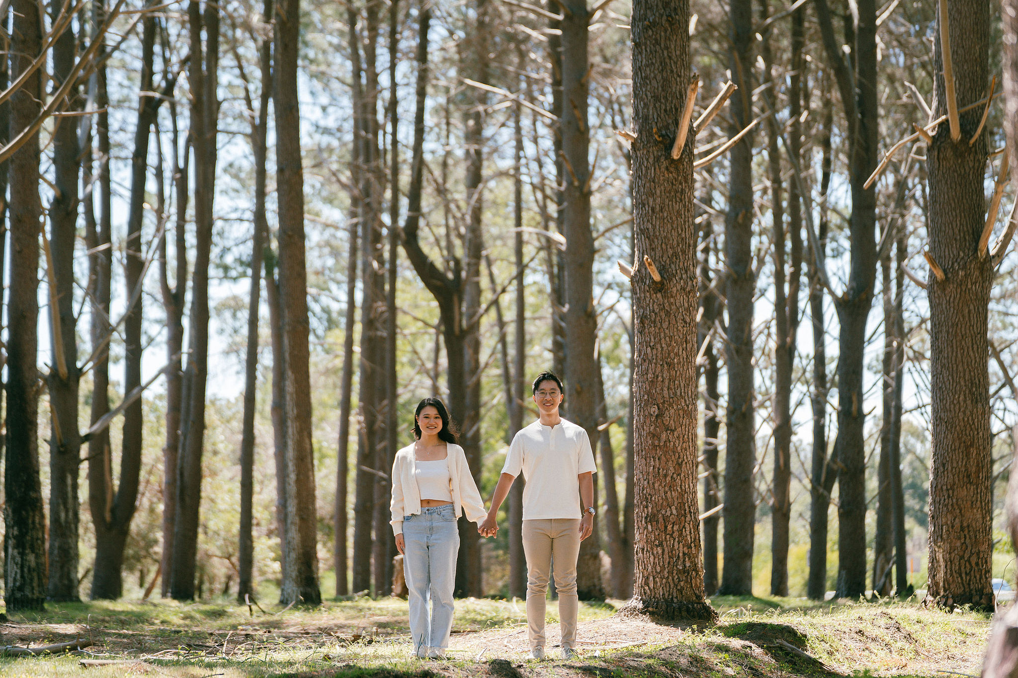 Perth Pre-Wedding Photoshoot | Wanneroo Pines, Yanchep National Park, Lancelin & Lancelin Beach at Wanneroo Pines pre-wedding photo