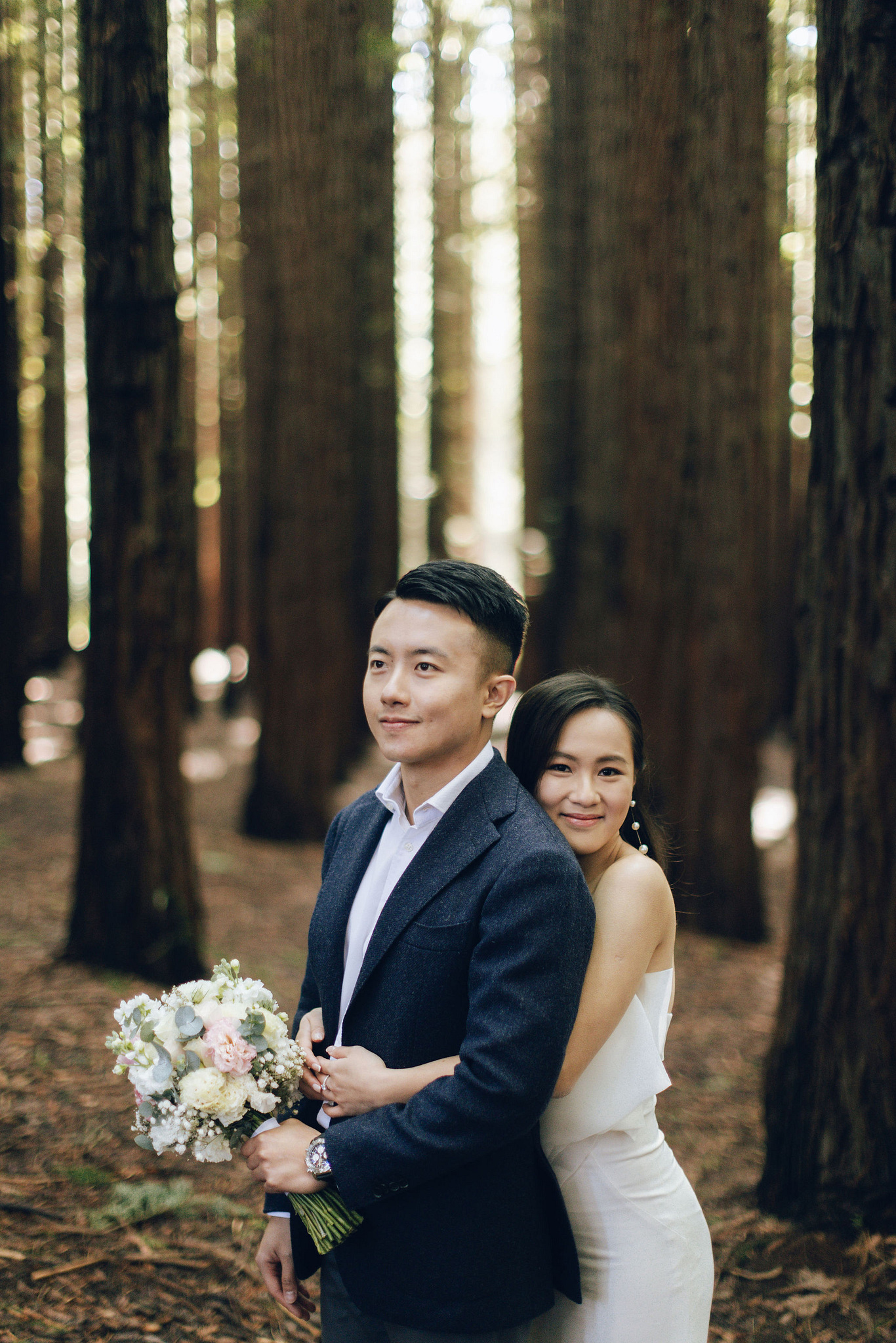 Melbourne Pre-Wedding Photoshoot | Cafe, Redwood Forest, City Streets & Carlton Gardens at Redwood Forest pre-wedding photo