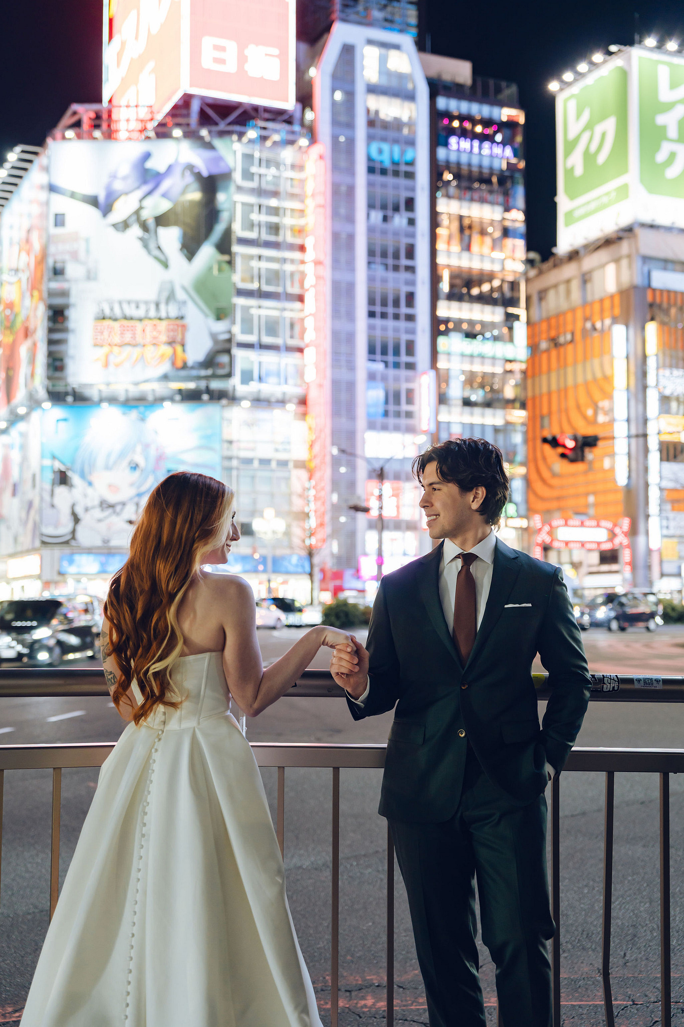 Tokyo & Mt. Fuji Pre-Wedding Photoshoot | Tokyo Garden Shrine, Lake Kawaguchiko & Shinjuku Street at Shinjuku Streets pre-wedding photo