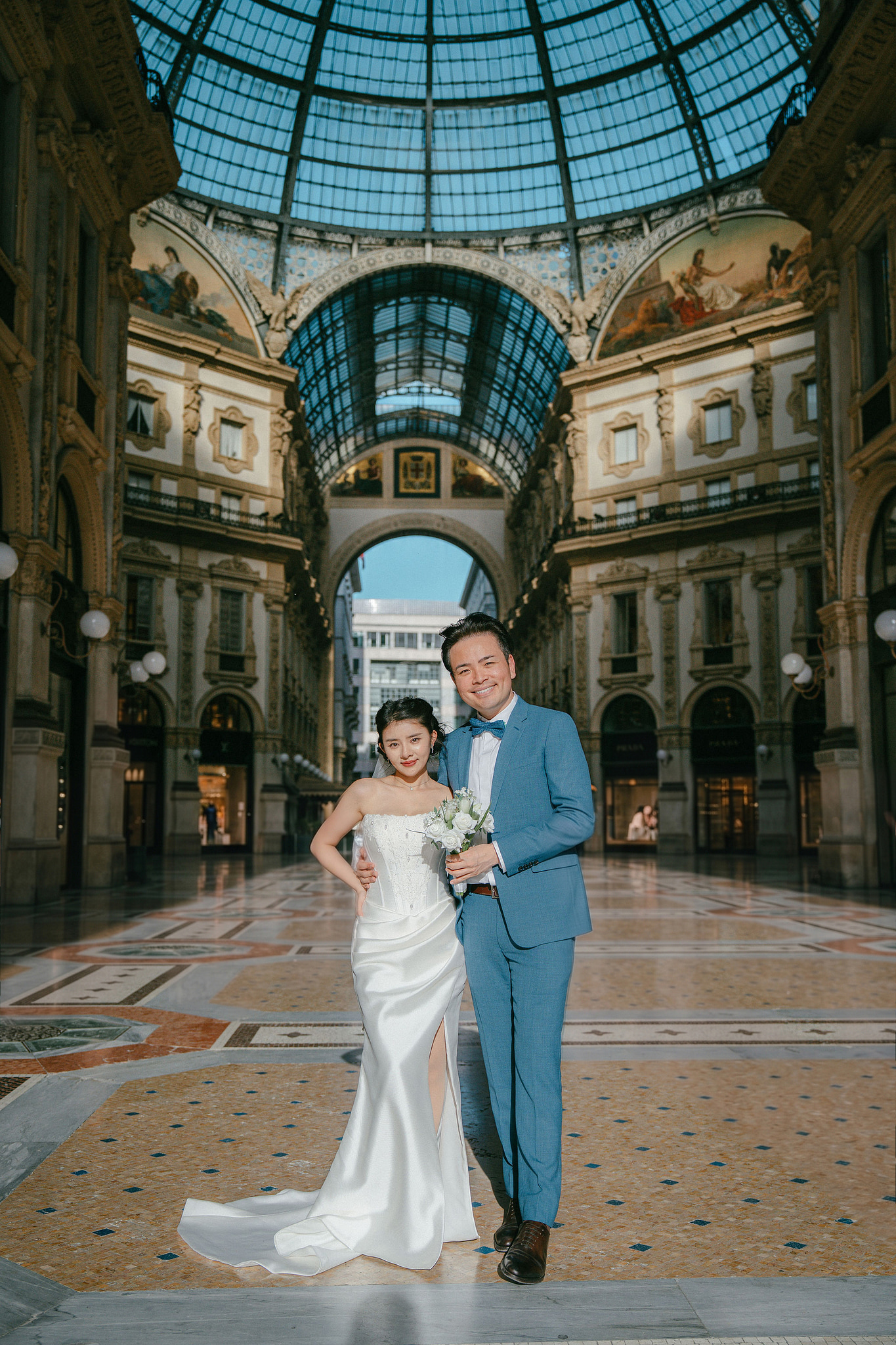 Milan Pre-Wedding Photoshoot | Milan Cathedral & Galleria Vittorio Emanuele II at Galleria Vittorio Emanuele II & Milan Streets pre-wedding photo