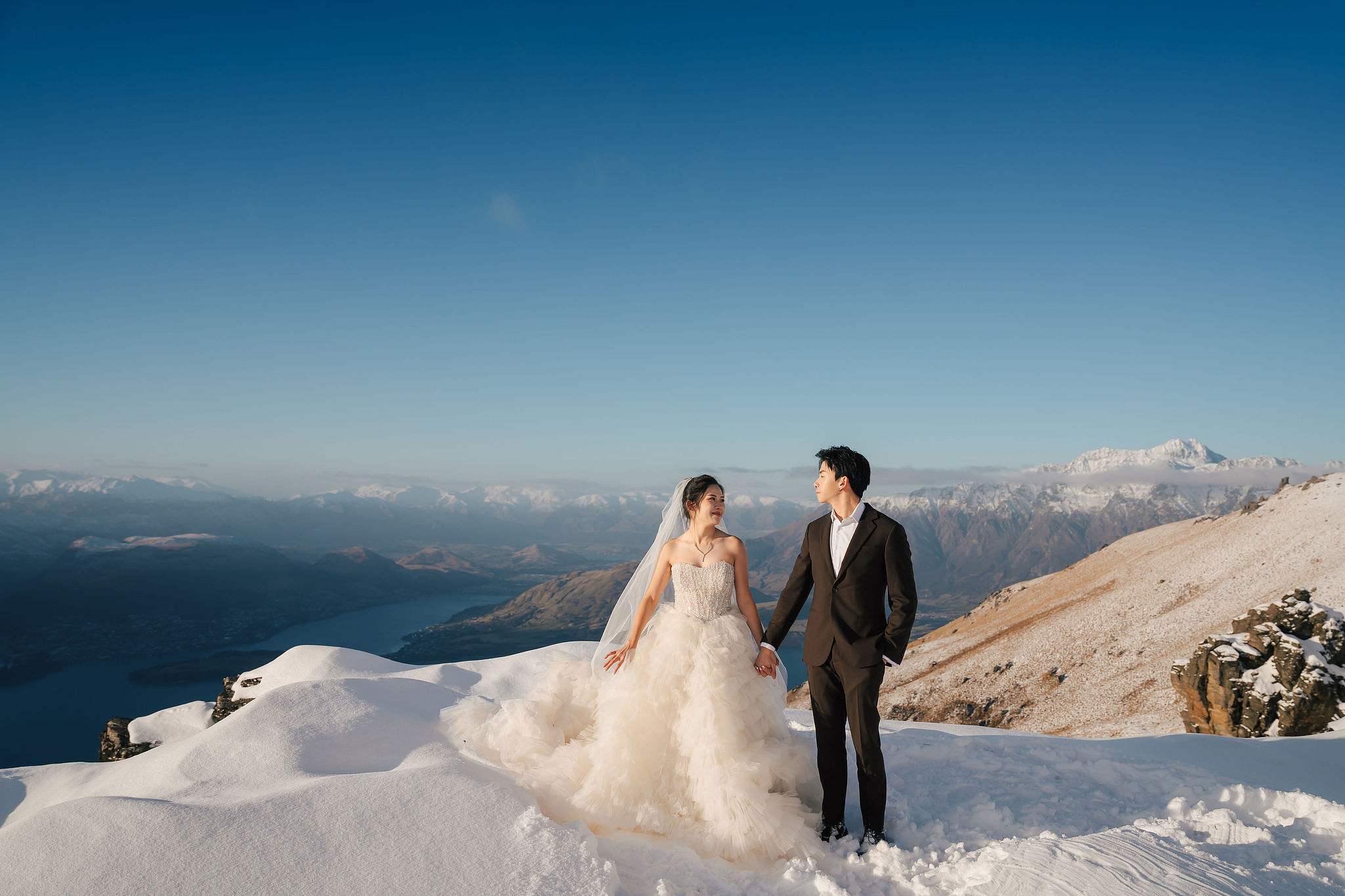 New Zealand Pre-Wedding Photoshoot | Lake Wakatipu & Cecil Peak, Glacier & Mount Cook National Park at Lake Wakatipu & Cecil Peak pre-wedding photo