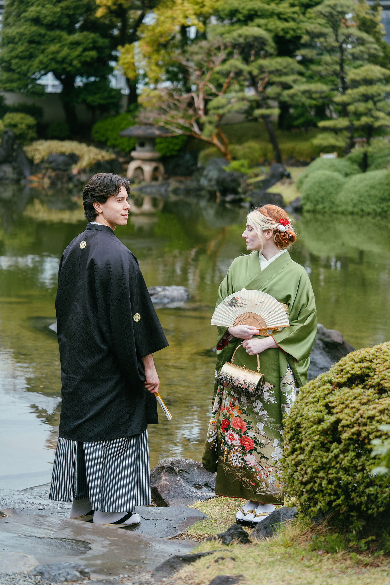 Tokyo & Mt. Fuji Pre-Wedding Photoshoot | Tokyo Garden Shrine, Lake Kawaguchiko & Shinjuku Street at Tokyo Garden Shrine pre-wedding photo
