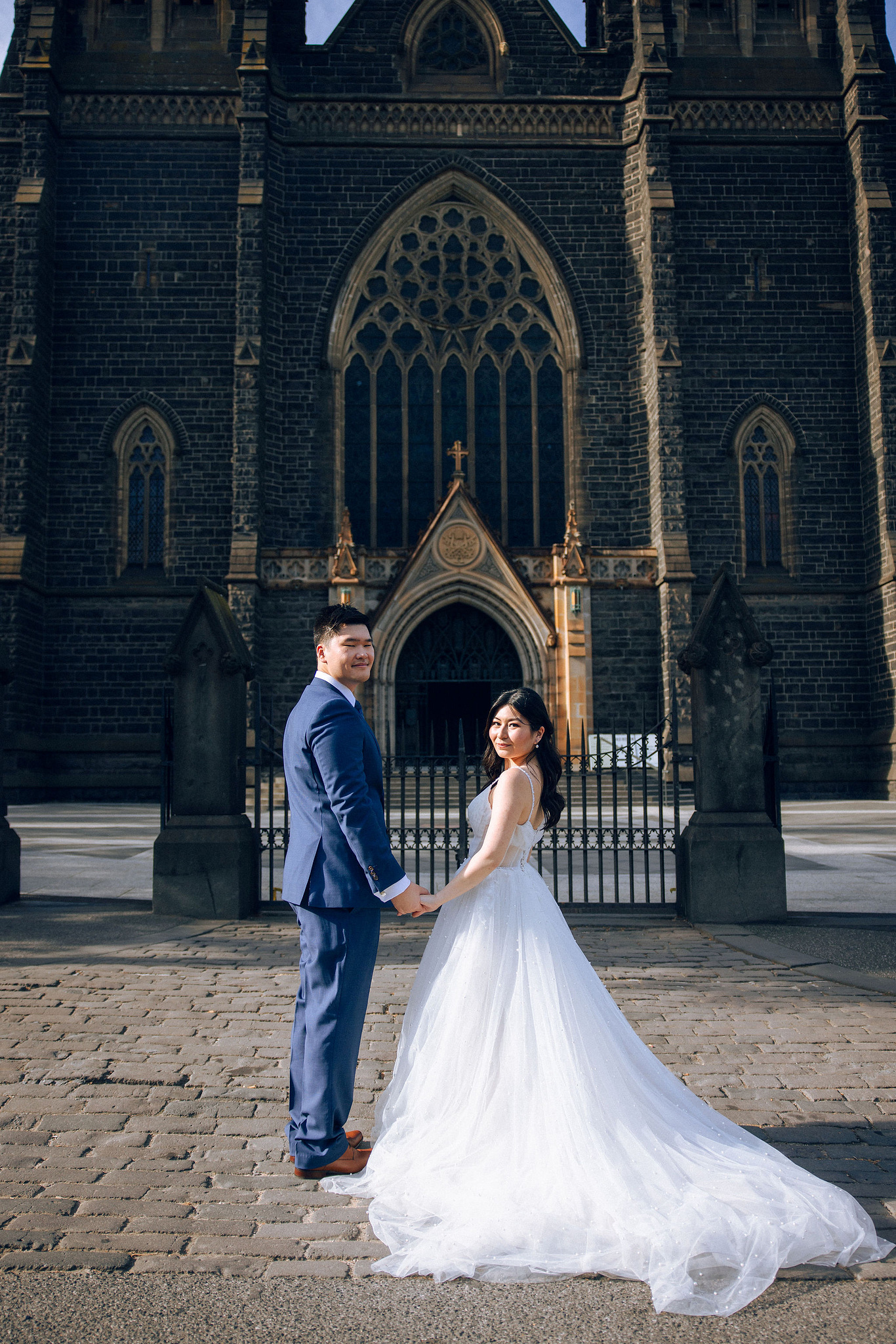 Melbourne Pre-Wedding Photoshoot | Mont Du Soleil, St Patrick Cathedral, The Parliament House & Prince Bridge at St Patrick Cathedral pre-wedding photo