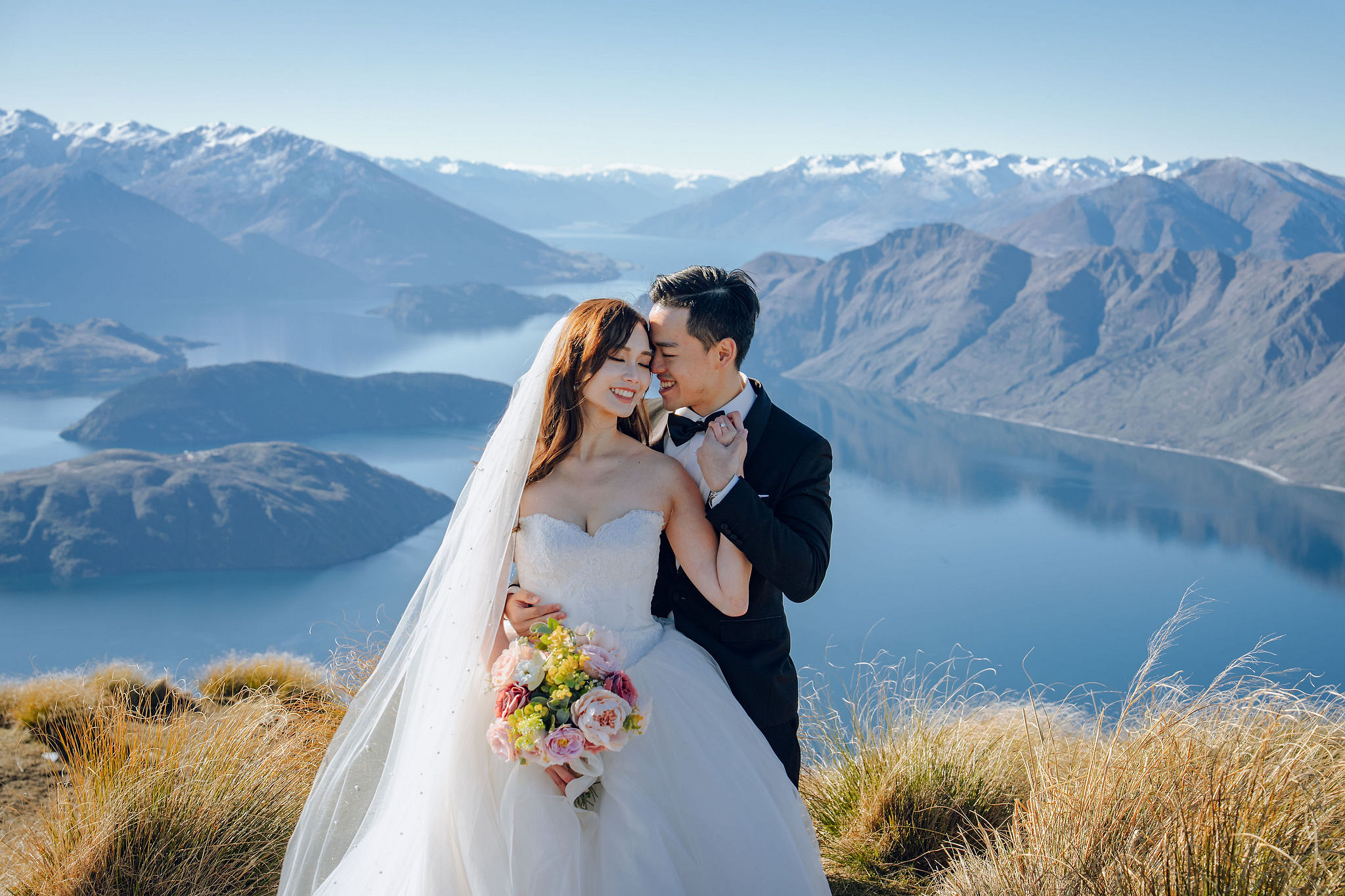 New Zealand Pre-Wedding Photoshoot | Coromandel Peak, Lake Wakatipu & Queenstown, Skippers Canyon, Lake Tekapo, Mount Cook National Park & Glacier at Coromandel Peak pre-wedding photo