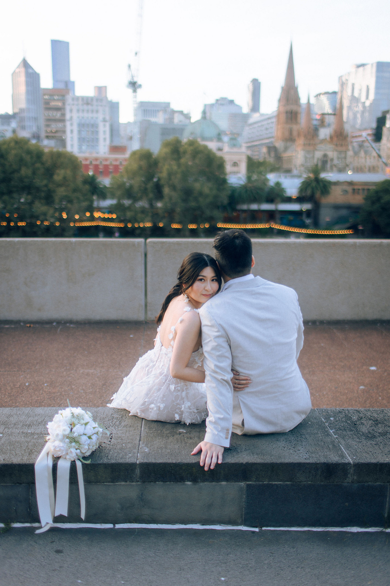 Melbourne Pre-Wedding Photoshoot | Mont Du Soleil, St Patrick Cathedral, The Parliament House & Prince Bridge at Prince Bridge pre-wedding photo