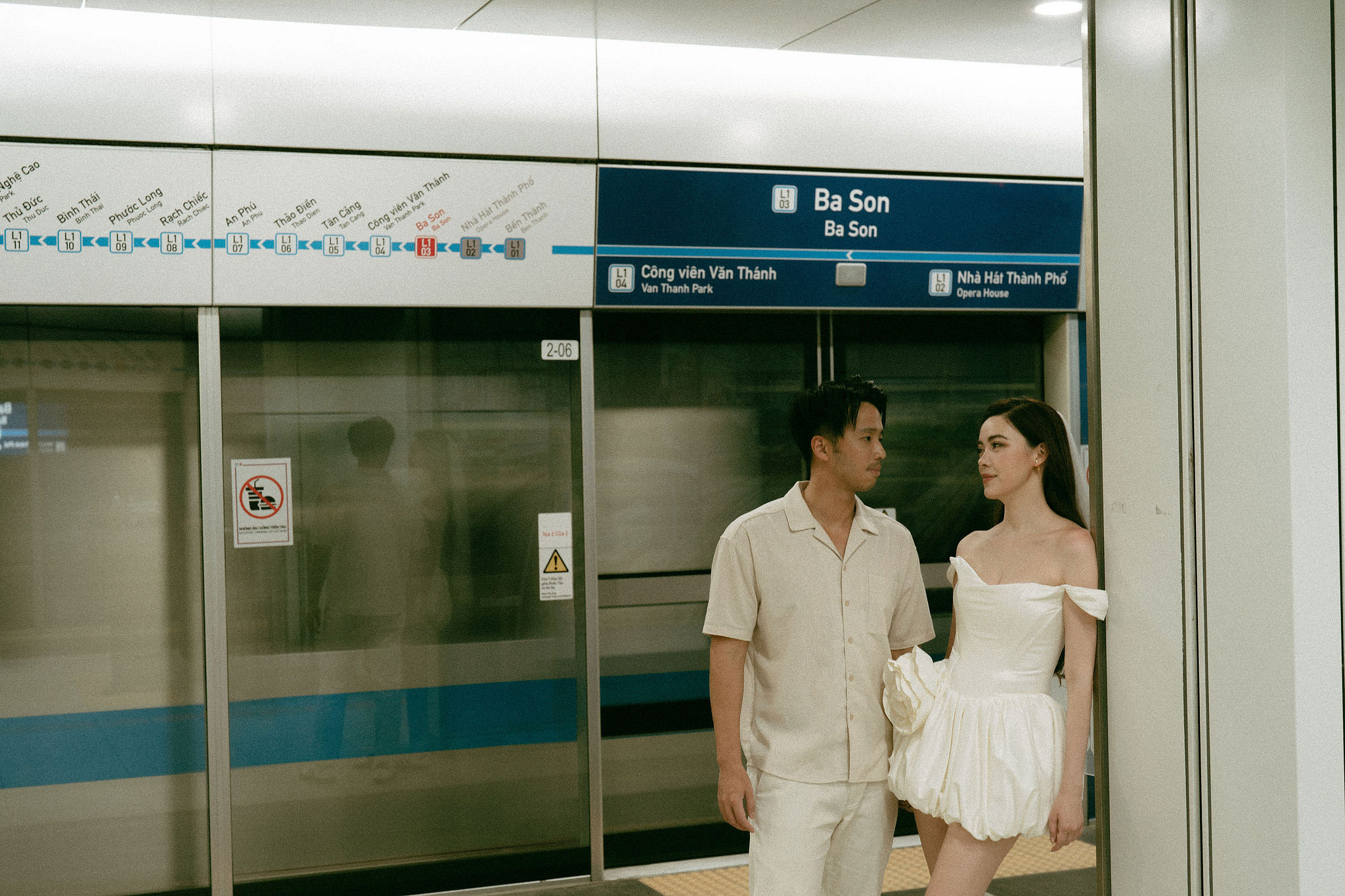 Ho Chi Minh Vietnam Pre-Wedding Photoshoot | European Film Studio, Market Streets & Saigon Bridge at Saigon Train Station pre-wedding photo