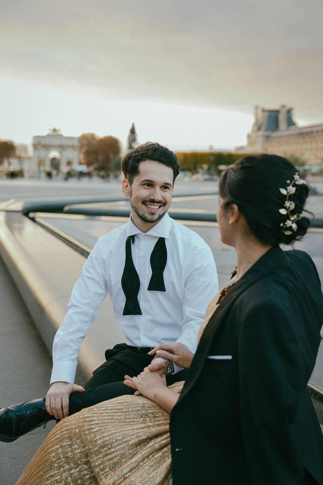Paris Pre-Wedding Photoshoot | Place du Trocadéro, Avenue de Camoëns, Parisian Café, Tuileries Garden & Louvre at Louvre pre-wedding photo
