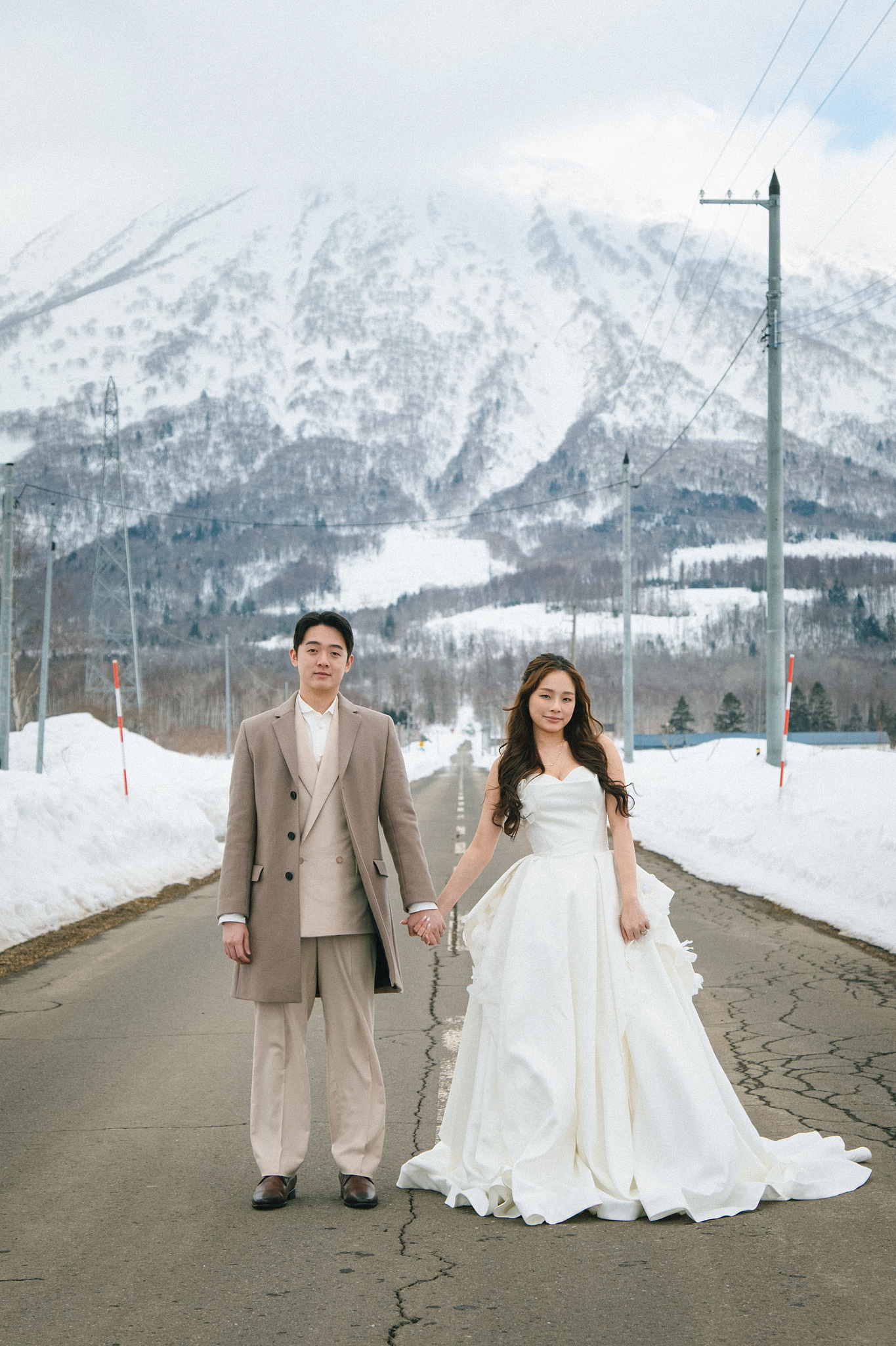 Hokkaido Pre-Wedding Photoshoot | Birch Forest, Rusutsu Resort & Hirafu Village at Birch Forest pre-wedding photo