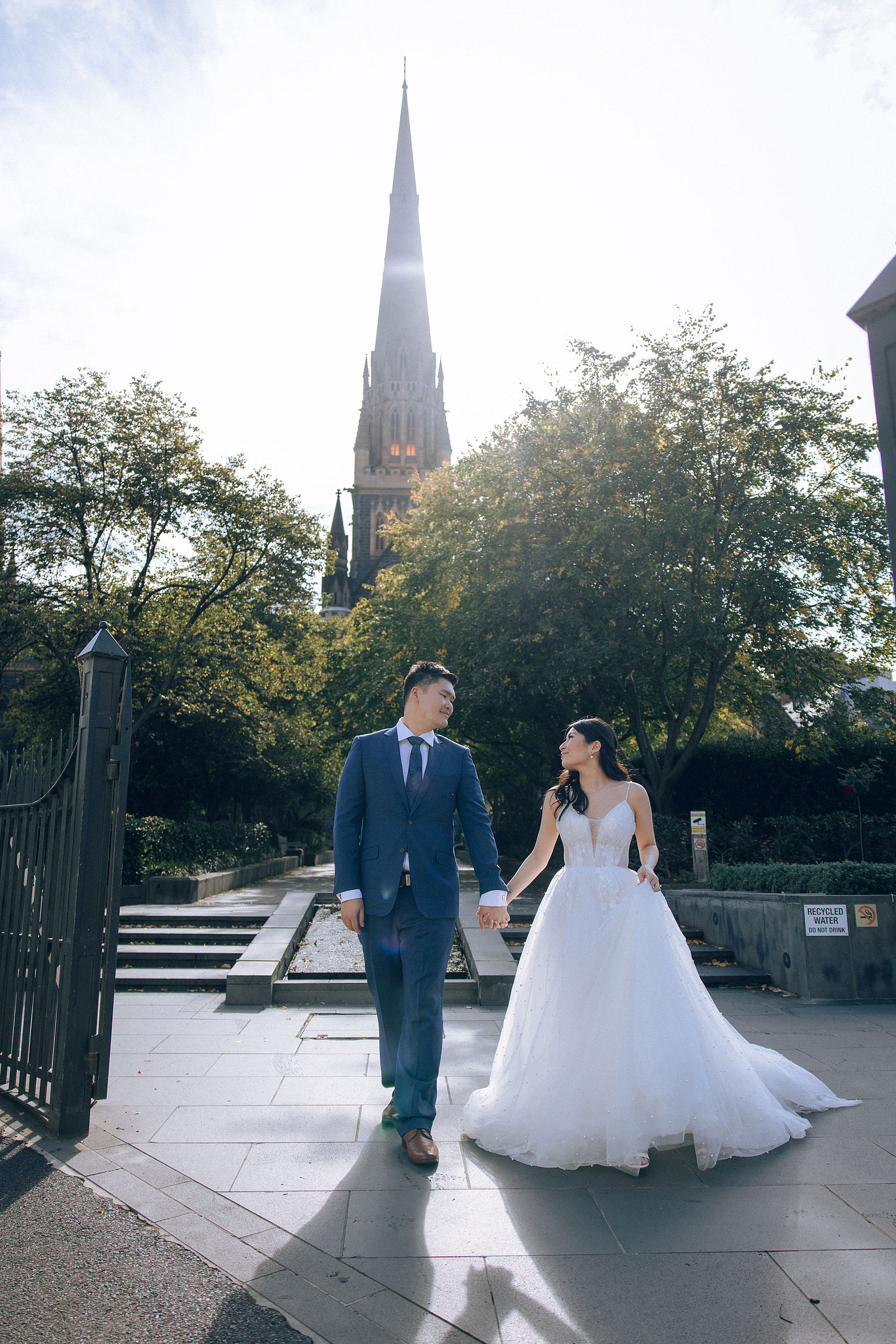 Melbourne Pre-Wedding Photoshoot | Mont Du Soleil, St Patrick Cathedral, The Parliament House & Prince Bridge at St Patrick Cathedral pre-wedding photo