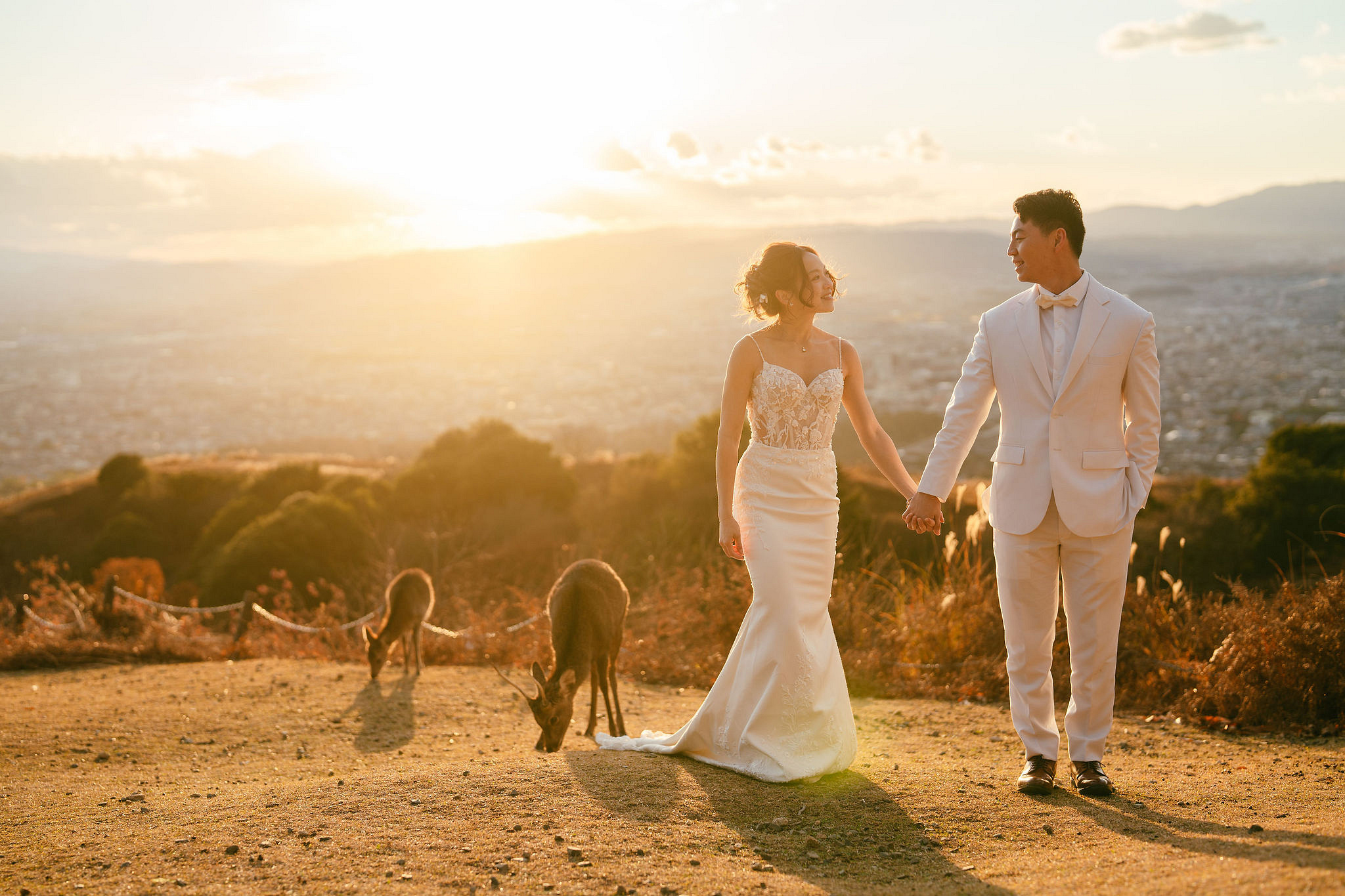 Kyoto Pre-Wedding Photoshoot | Ninenzaka, Nara Deer Park & Mt. Wakakusa at Mt. Wakakusa pre-wedding photo