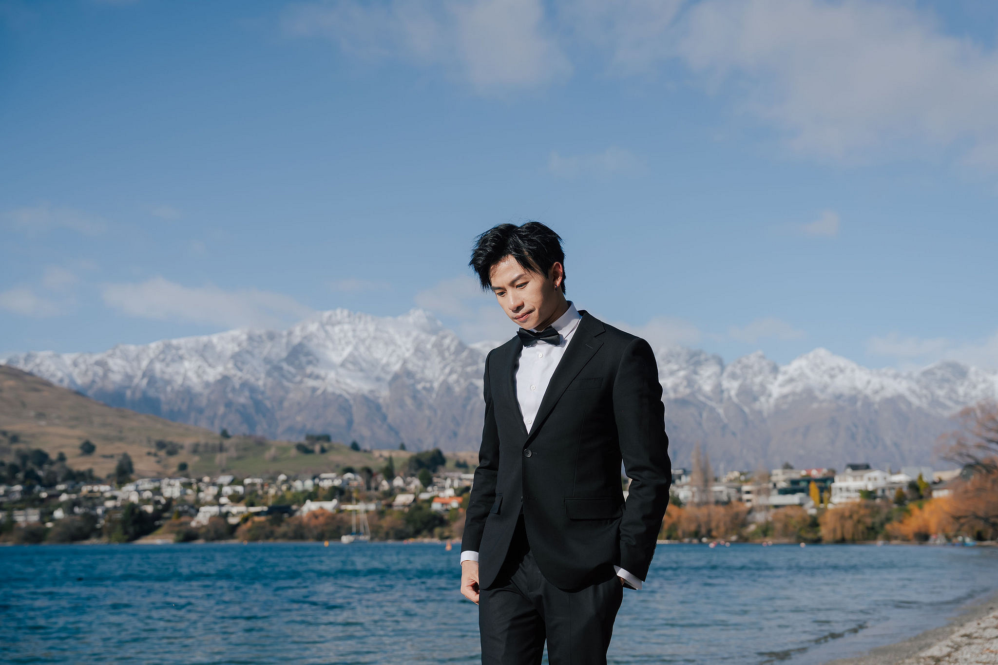 New Zealand Pre-Wedding Photoshoot | Lake Wakatipu & Cecil Peak, Glacier & Mount Cook National Park at Lake Wakatipu & Cecil Peak pre-wedding photo
