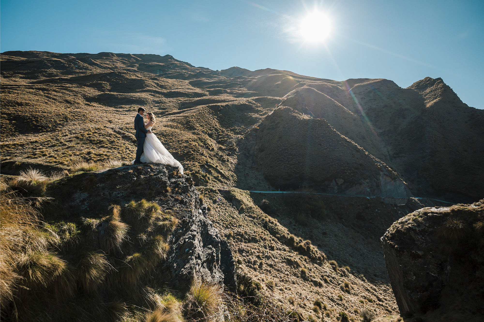 Kryz Uy And Slater Pre Wedding Photoshoot At Roy's Peak, Alpaca Farm And Arrowtown at Skippers Canyon pre-wedding photo