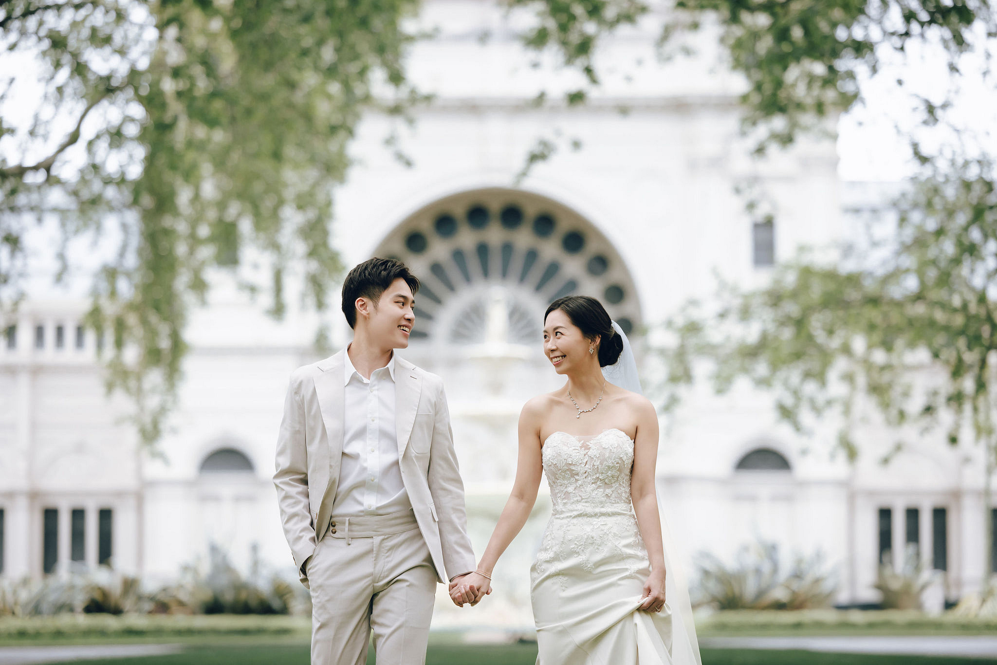 Melbourne Pre-Wedding Photoshoot | Redwood Forest, Higher Ground Cafe & Carlton Gardens at Carlton Gardens pre-wedding photo