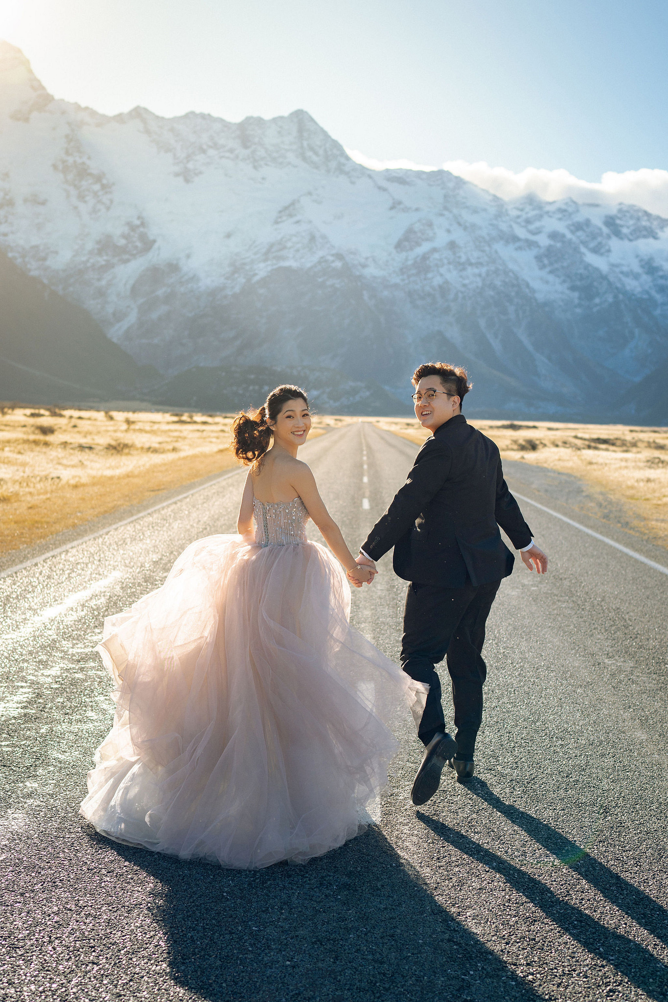 New Zealand Pre-Wedding Photoshoot | Arrowtown, Isobel Glacier, Alpaca Farm, Lake Tekapo & Mount Cook National Park at Mount Cook National Park pre-wedding photo