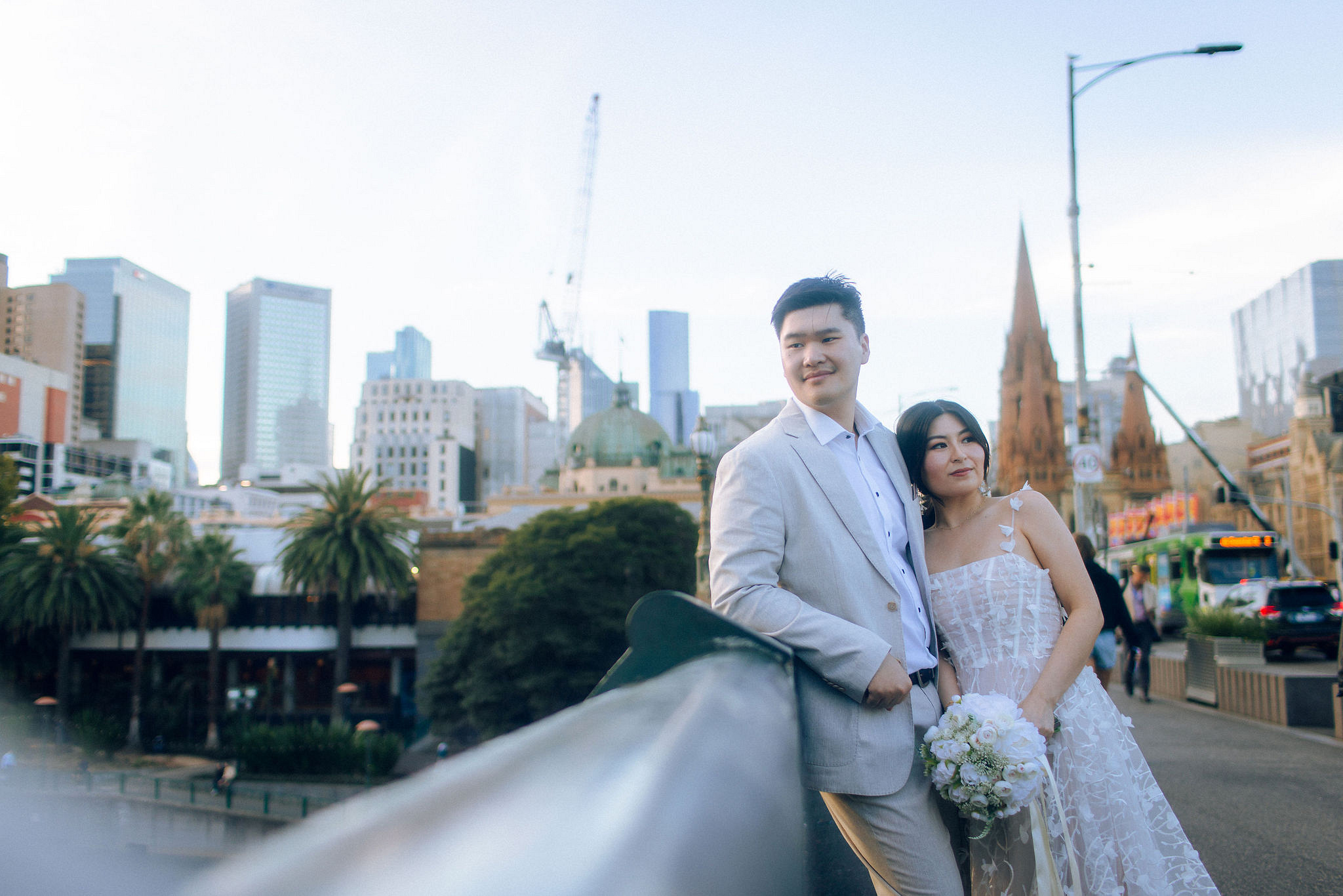 Melbourne Pre-Wedding Photoshoot | Mont Du Soleil, St Patrick Cathedral, The Parliament House & Prince Bridge at Prince Bridge pre-wedding photo