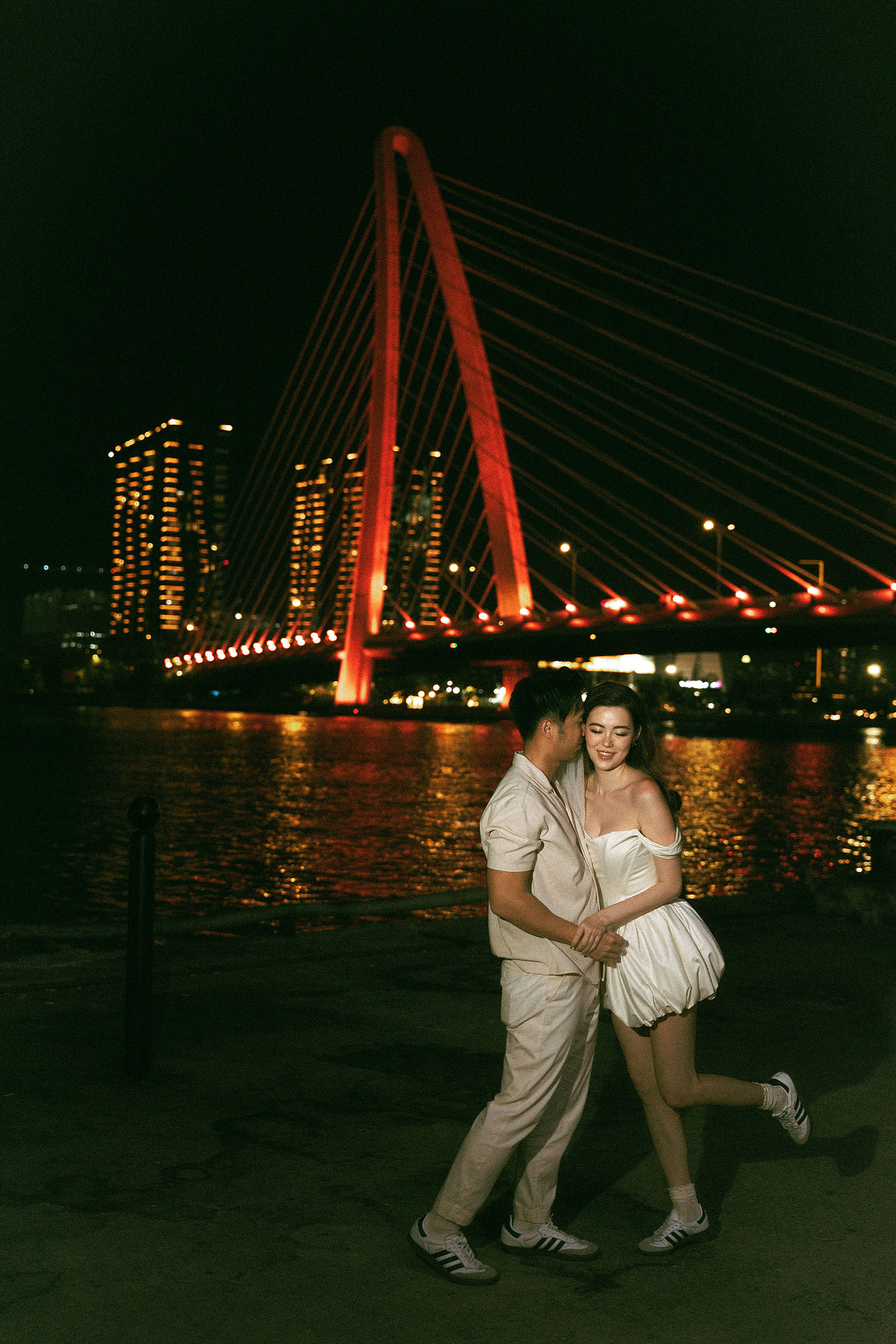 Ho Chi Minh Vietnam Pre-Wedding Photoshoot | European Film Studio, Market Streets & Saigon Bridge at Saigon Bridge pre-wedding photo