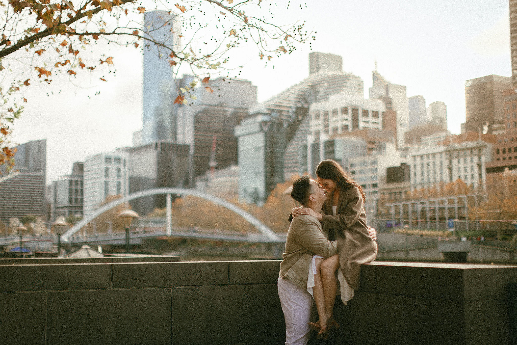 Melbourne Pre-Wedding Photoshoot | Parliament House, Fitzroy Gardens, Melbourne Streets & Half Moon Bay at Melbourne Streets pre-wedding photo