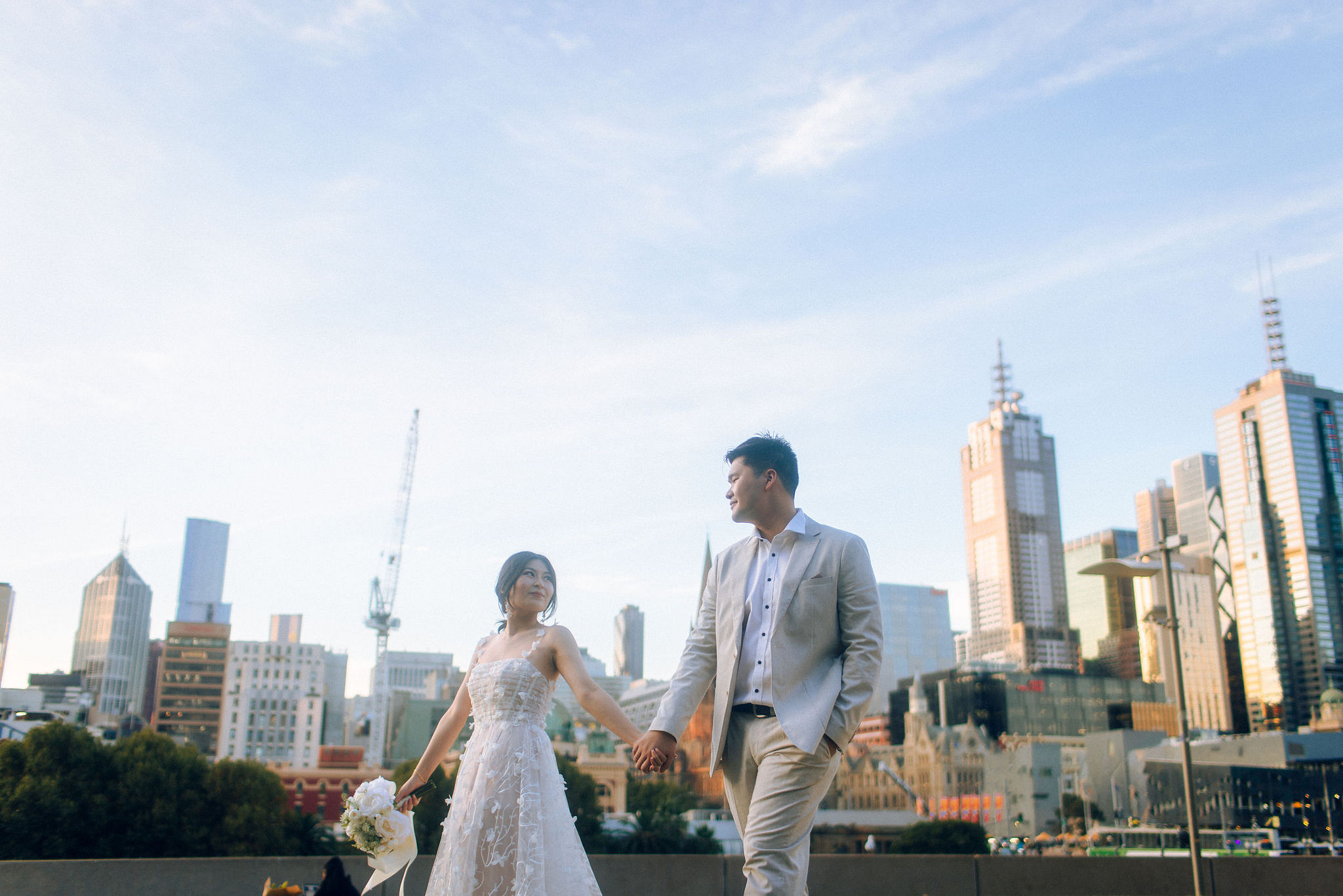 Melbourne Pre-Wedding Photoshoot | Mont Du Soleil, St Patrick Cathedral, The Parliament House & Prince Bridge at Prince Bridge pre-wedding photo
