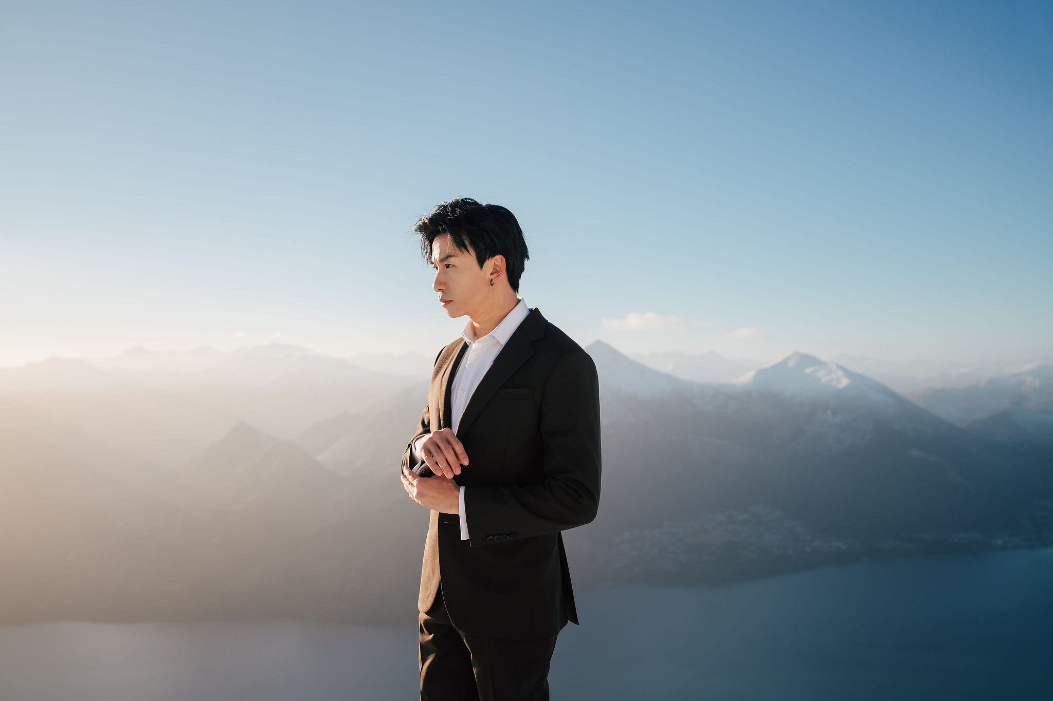 New Zealand Pre-Wedding Photoshoot | Lake Wakatipu & Cecil Peak, Glacier & Mount Cook National Park at Lake Wakatipu & Cecil Peak pre-wedding photo