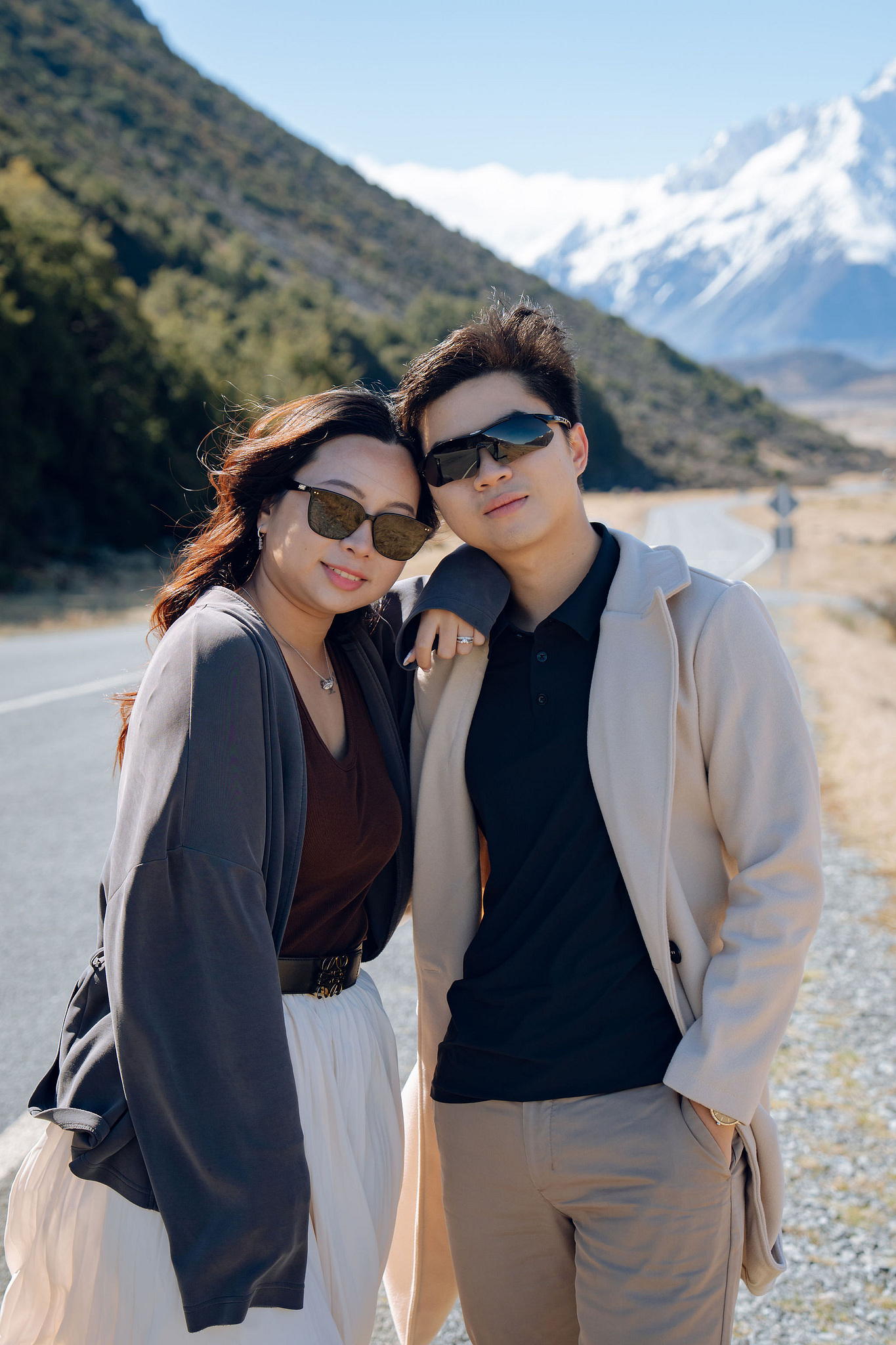 New Zealand Pre-Wedding Photoshoot | Lake Wakatipu, Alta Tarns, Coromandel Peak to Mount Cook at Mount Cook National Park pre-wedding photo