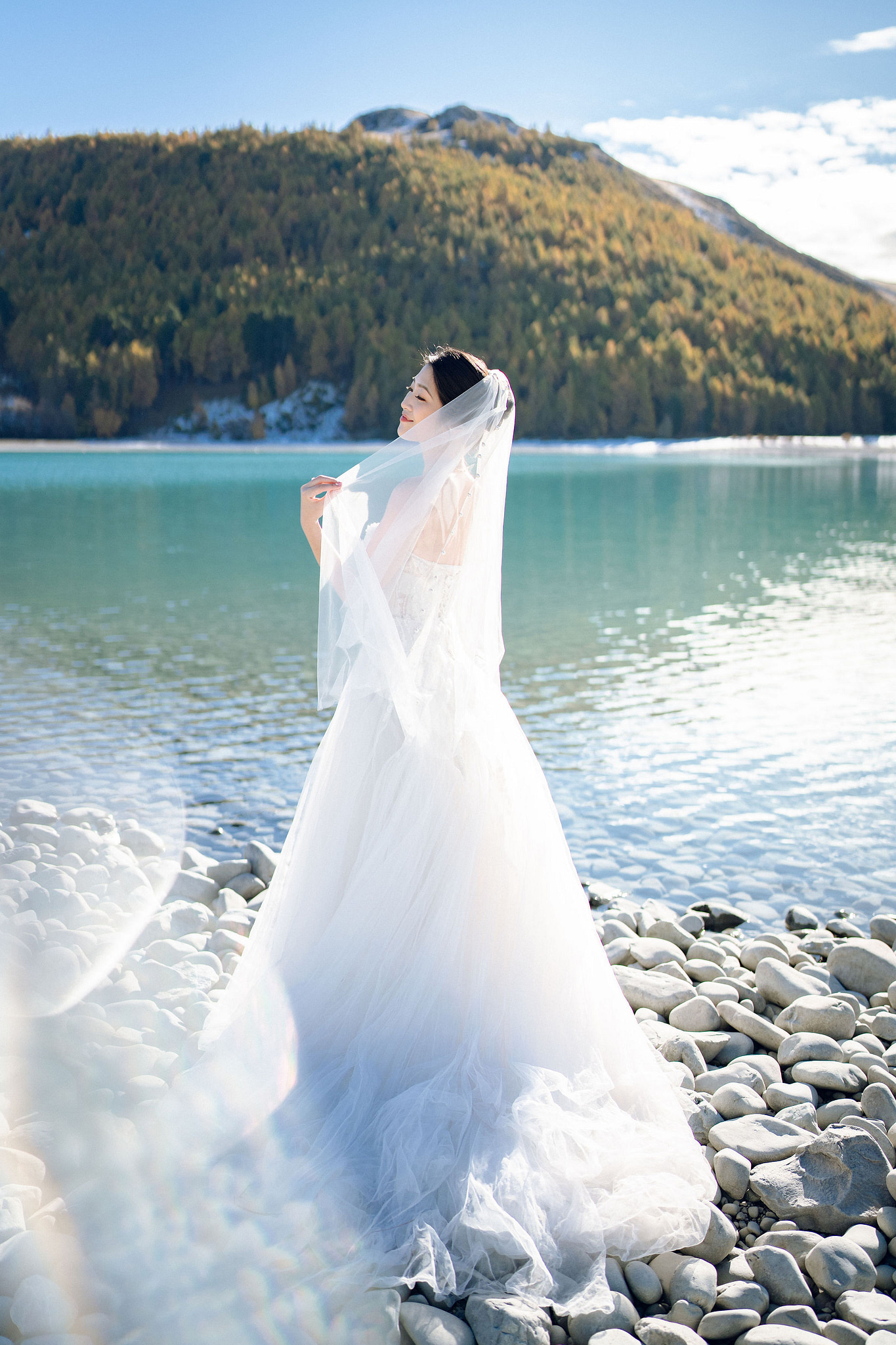 New Zealand Pre-Wedding Photoshoot | Arrowtown, Isobel Glacier, Alpaca Farm, Lake Tekapo & Mount Cook National Park at Lake Tekapo pre-wedding photo