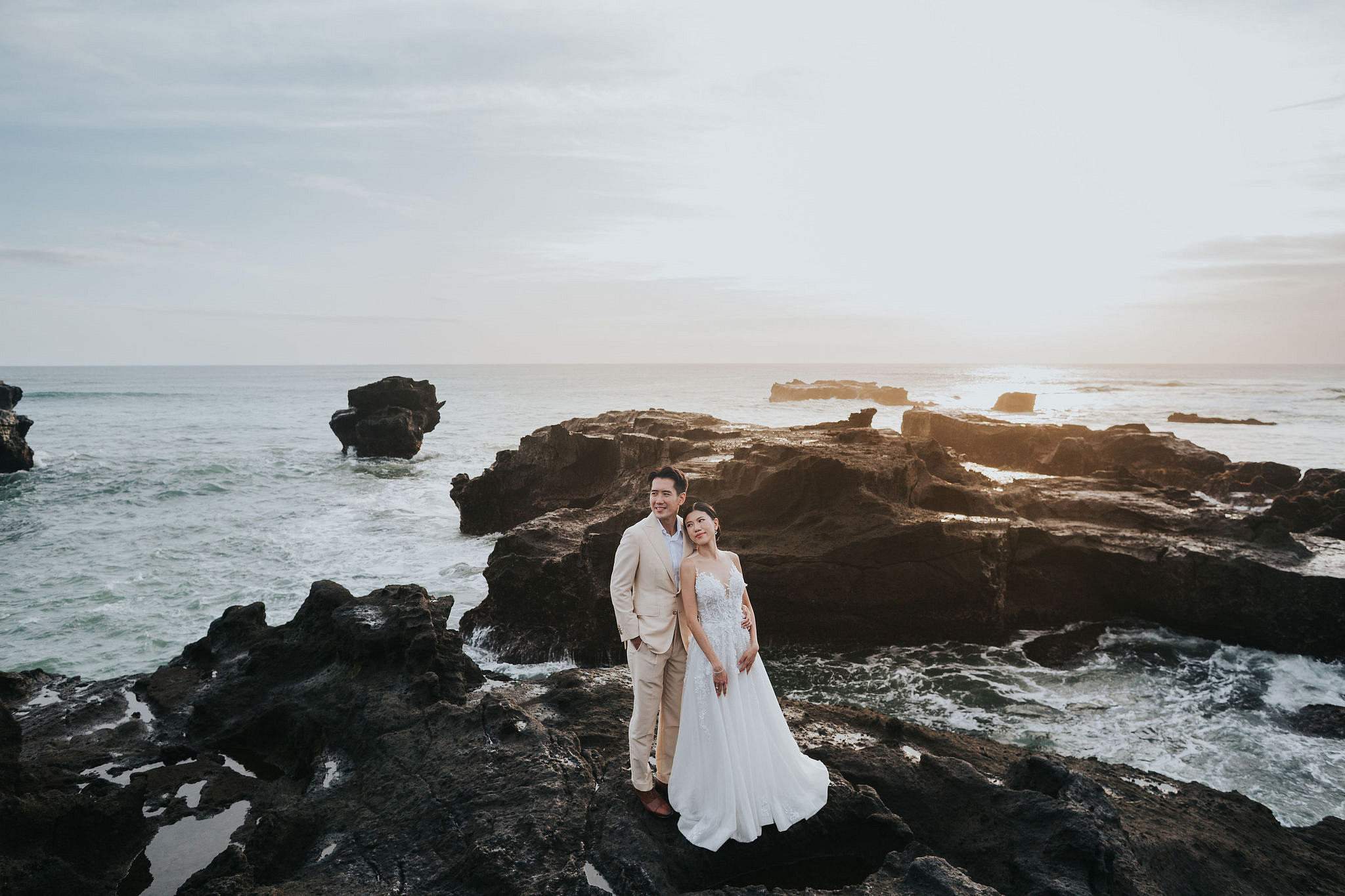 Bali Pre-Wedding Photoshoot | Lake Tamblingan, Rumah Gemuk & Mengening Beach at Mengening Beach 2 (Gown)   pre-wedding photo