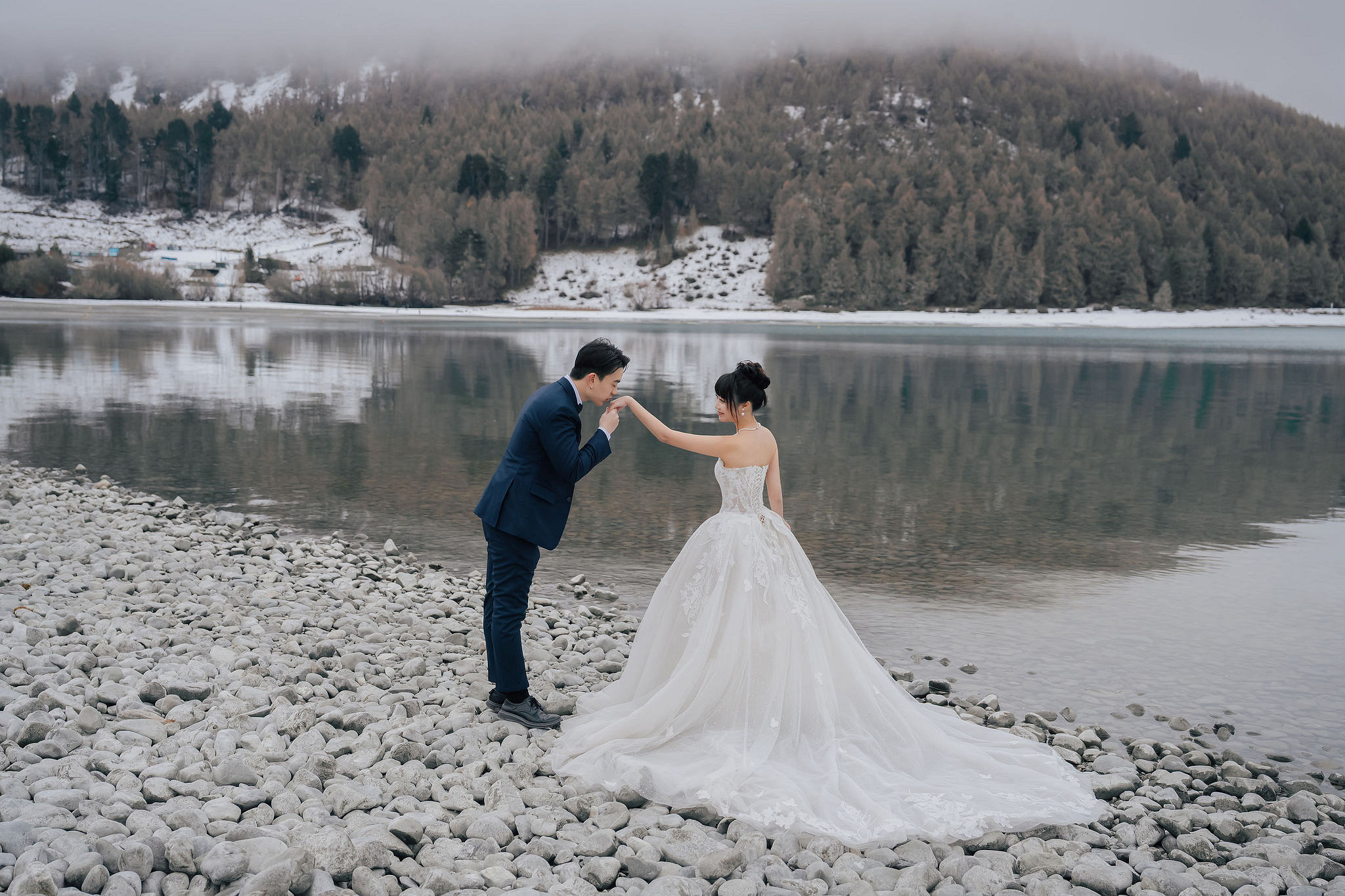 New Zealand Pre-Wedding Photoshoot | Lake Wakatipu, Fog Peak, Lake Tekapo, Glacier & Mount Cook National Park at Lake Tekapo pre-wedding photo