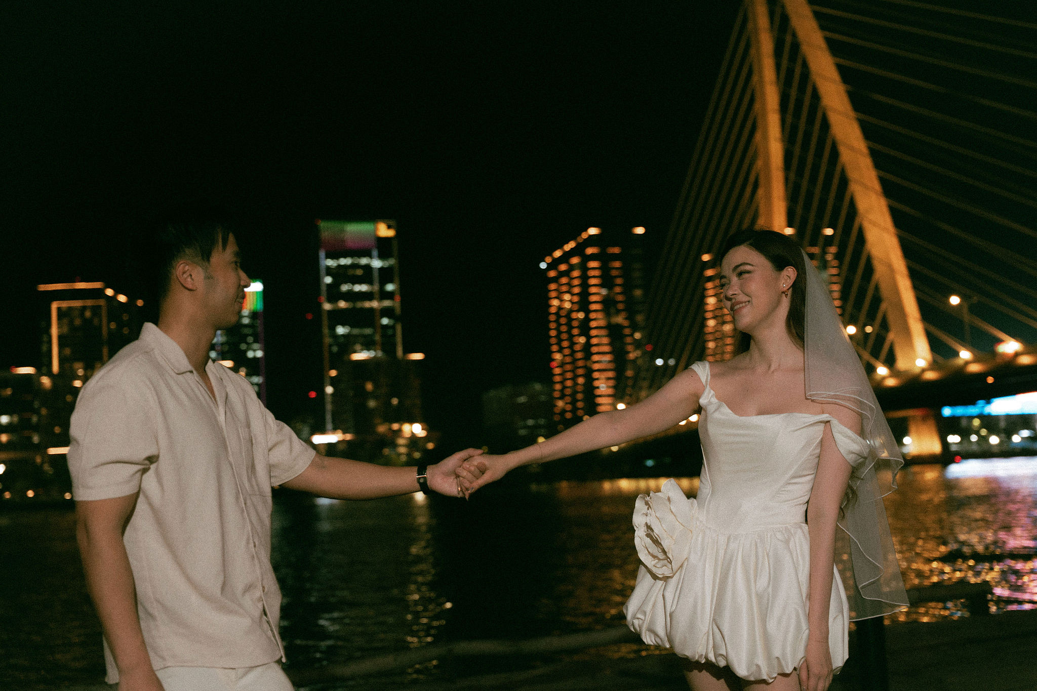 Ho Chi Minh Vietnam Pre-Wedding Photoshoot | European Film Studio, Market Streets & Saigon Bridge at Saigon Bridge pre-wedding photo