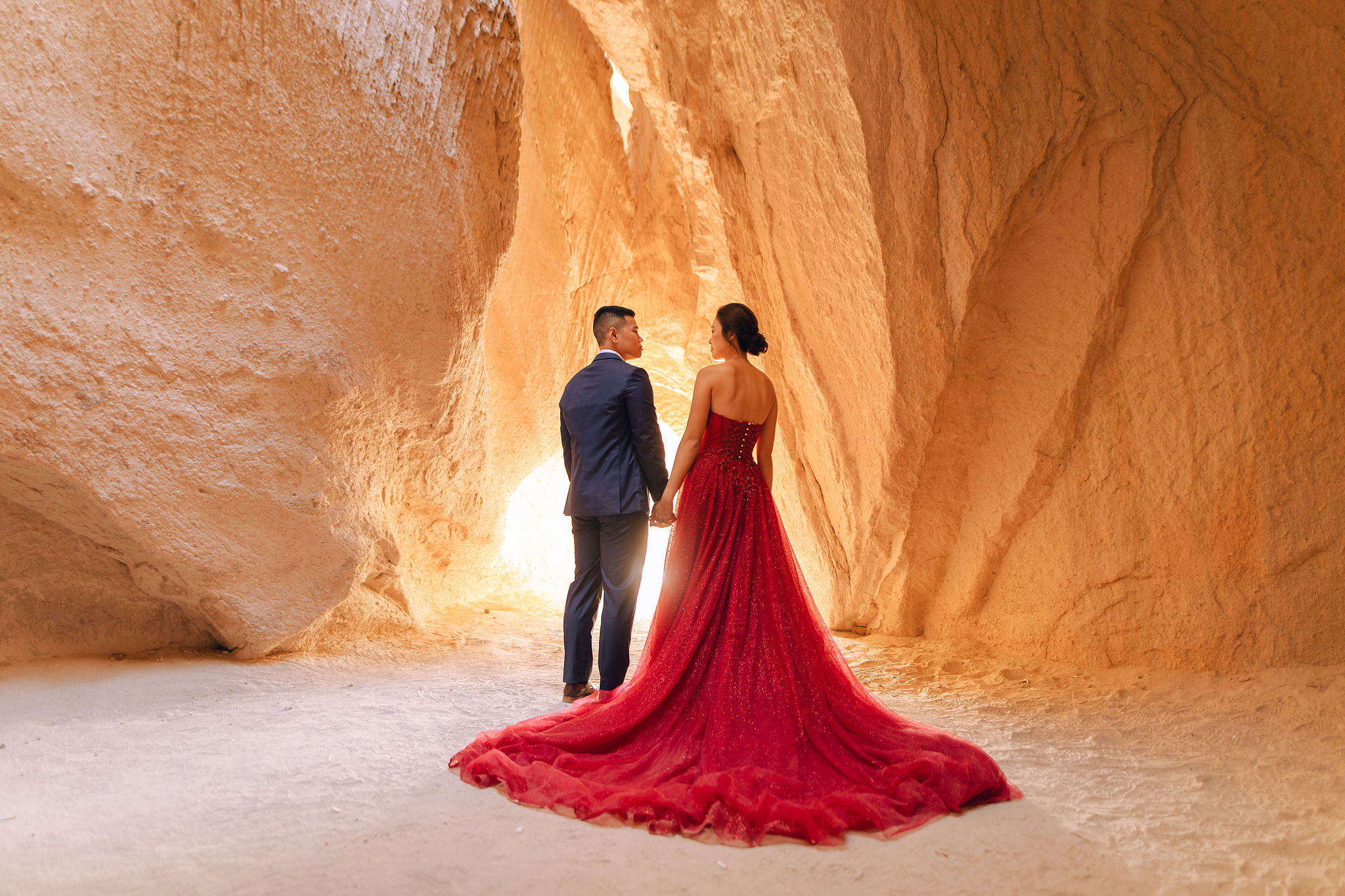 Cappadocia Pre-Wedding Photoshoot | Love Valley, Canyon, Lunar Cappadocian Hotel & Lake Tuz at Canyon pre-wedding photo