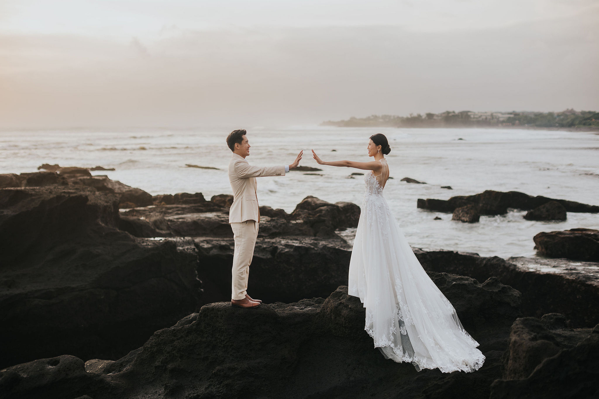 Bali Pre-Wedding Photoshoot | Lake Tamblingan, Rumah Gemuk & Mengening Beach at Mengening Beach 2 (Gown)   pre-wedding photo