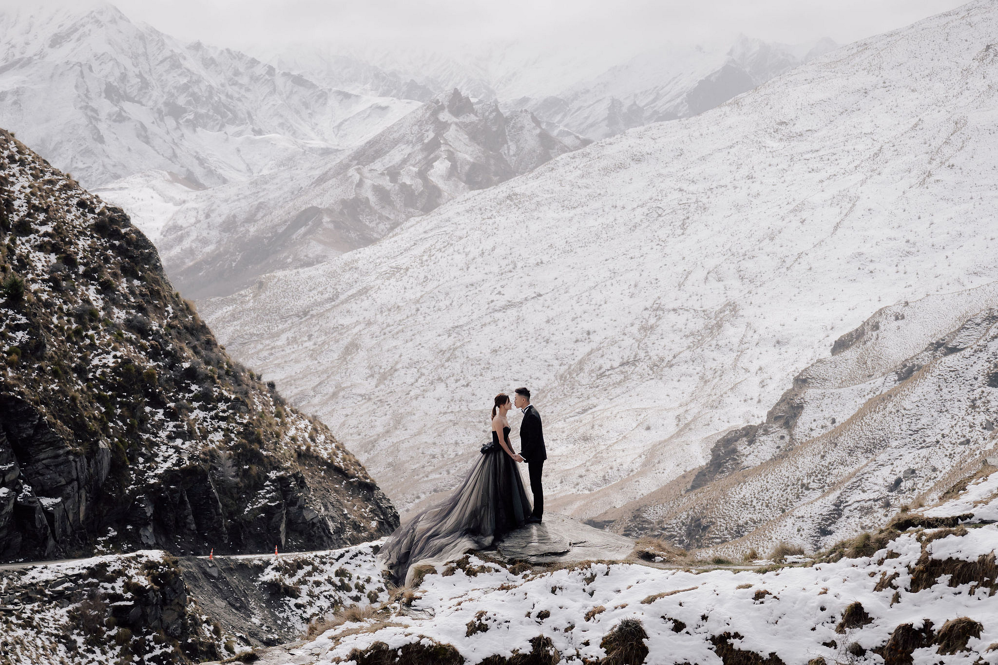 New Zealand Pre-Wedding Photoshoot | Queenstown, Lake Wakatipu, Skippers Canyon & Arrowtown at Skippers Canyon pre-wedding photo