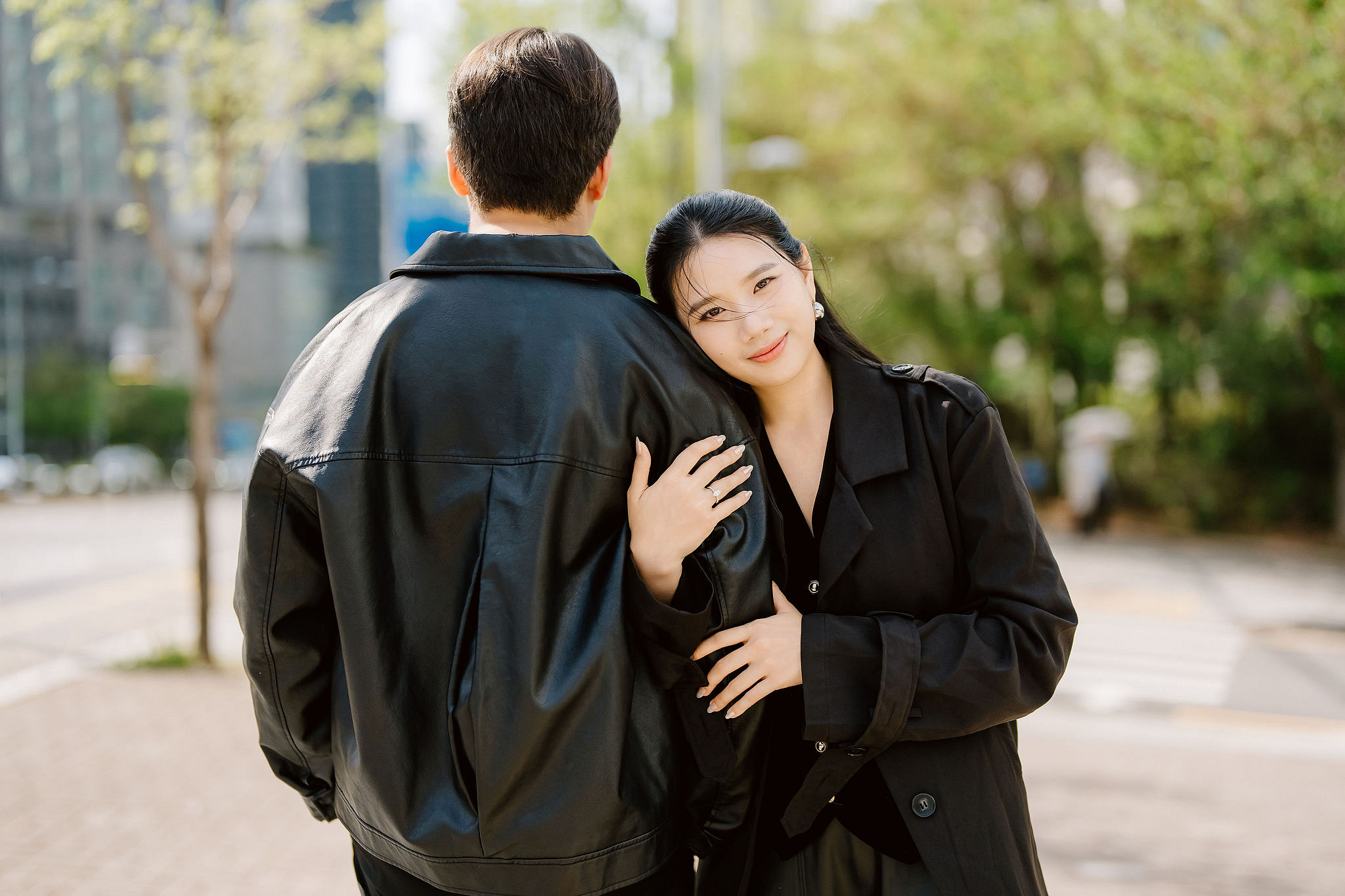 Seoul Pre-Wedding Photoshoot | Namsan, City Streets & Hangang Park at City Streets pre-wedding photo