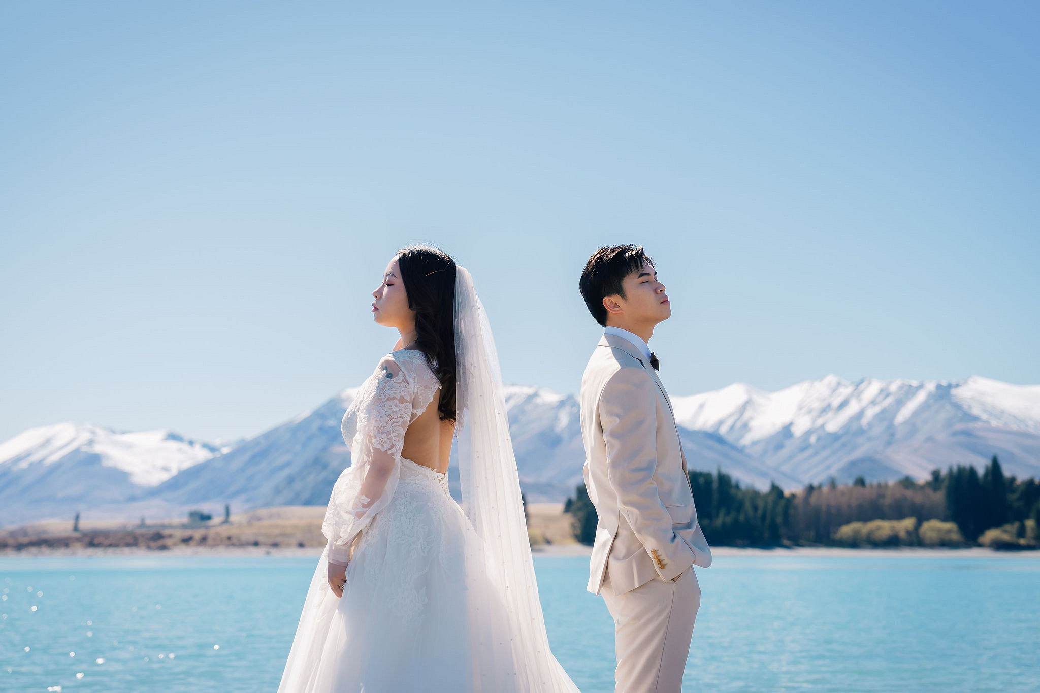 New Zealand Pre-Wedding Photoshoot | Lake Wakatipu, Alta Tarns, Coromandel Peak to Mount Cook at Lake Tekapo pre-wedding photo
