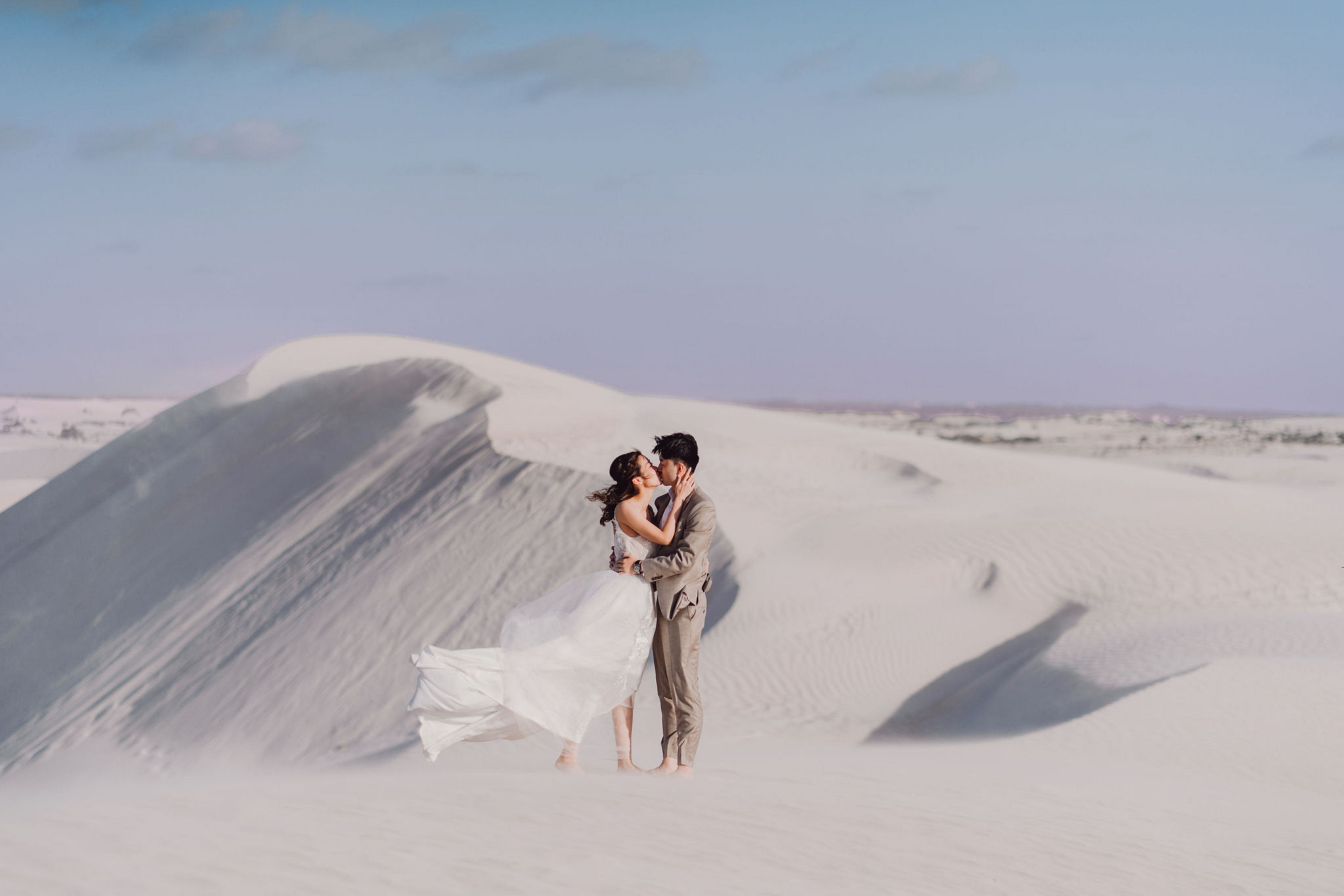 Perth Pre-Wedding Photoshoot | Fremantle, Lancelin, UWA & Coogee Beach at Lancelin Sand Dunes pre-wedding photo