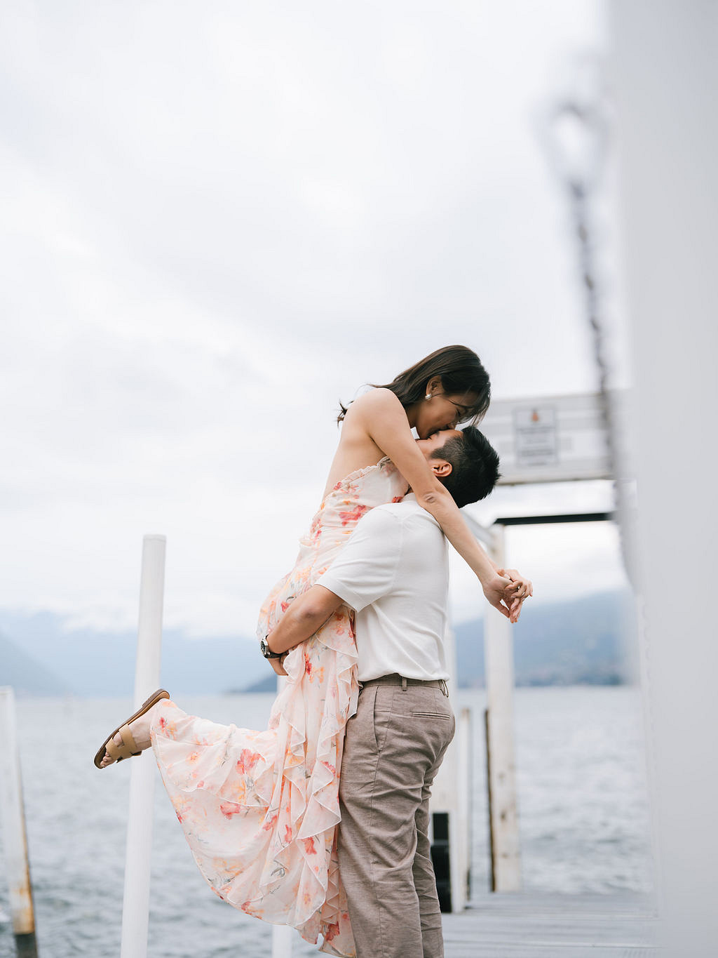 Lake Como Pre-Wedding Photoshoot | Bellagio, Lake Como & Villa Melzi Gardens at Bellagio Town pre-wedding photo