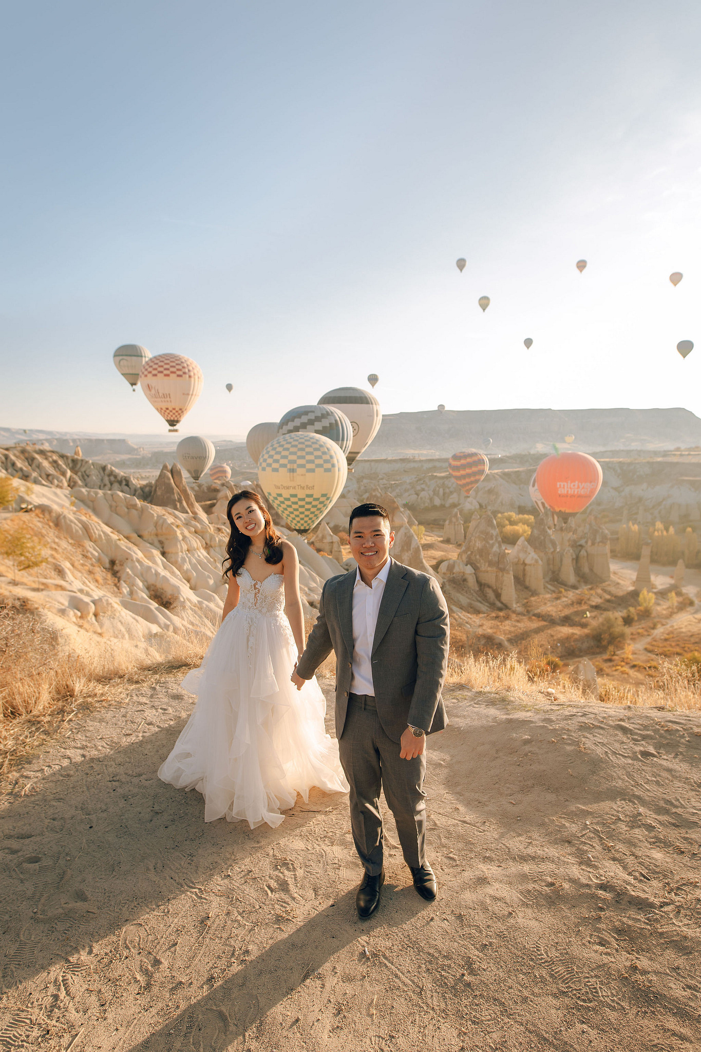 Cappadocia Pre-Wedding Photoshoot | Love Valley, Canyon, Lunar Cappadocian Hotel & Lake Tuz at Valley pre-wedding photo