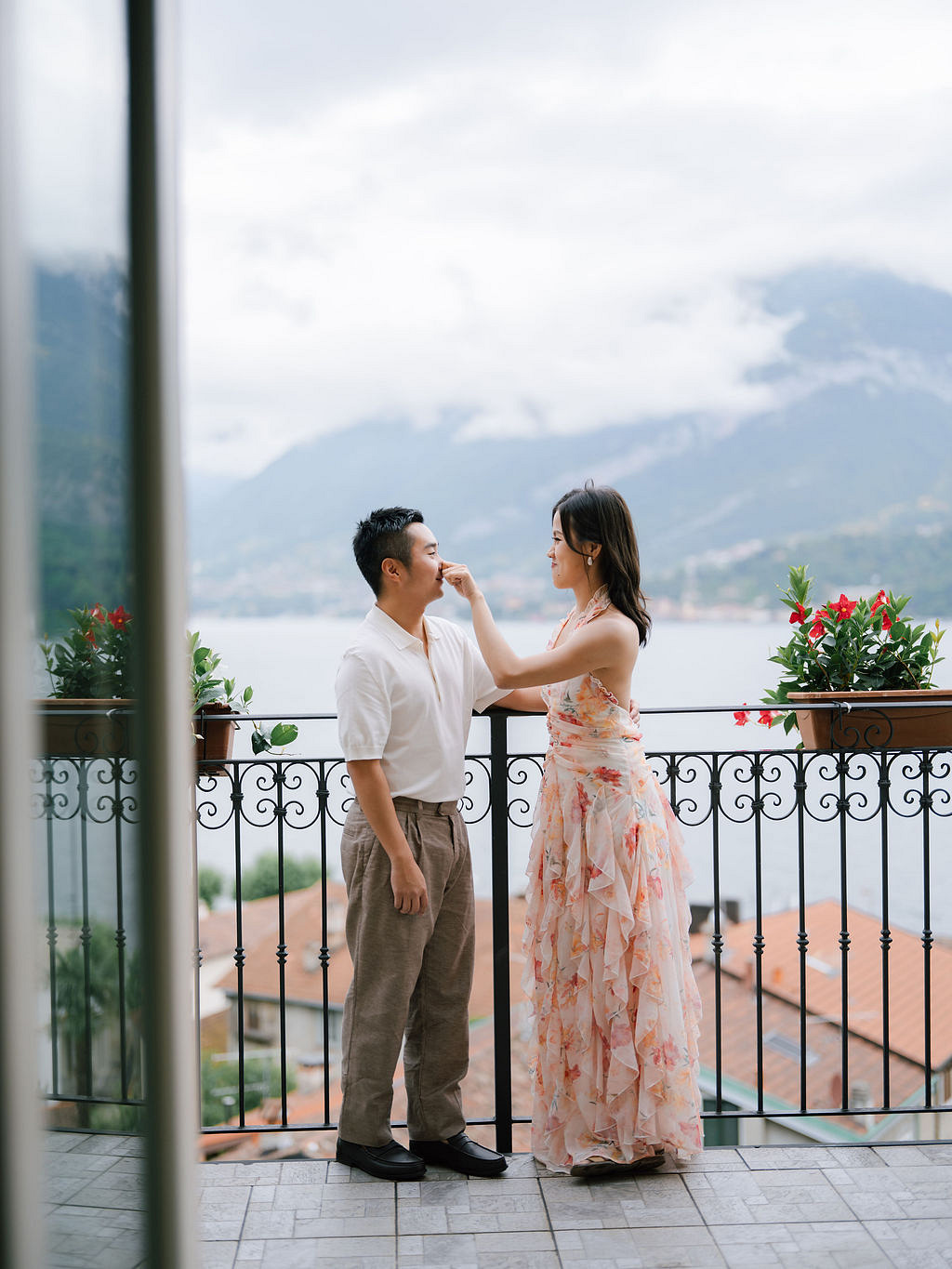 Lake Como Pre-Wedding Photoshoot | Bellagio, Lake Como & Villa Melzi Gardens at Bellagio Town pre-wedding photo