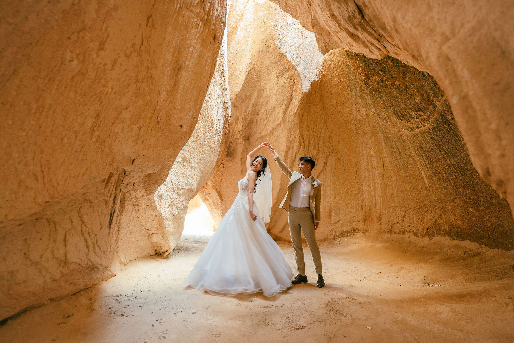 Cappadocia Pre-Wedding Photoshoot | Love Valley, Horse Ranch, Slot Canyons & Pigeon Valley at Slot Canyons pre-wedding photo
