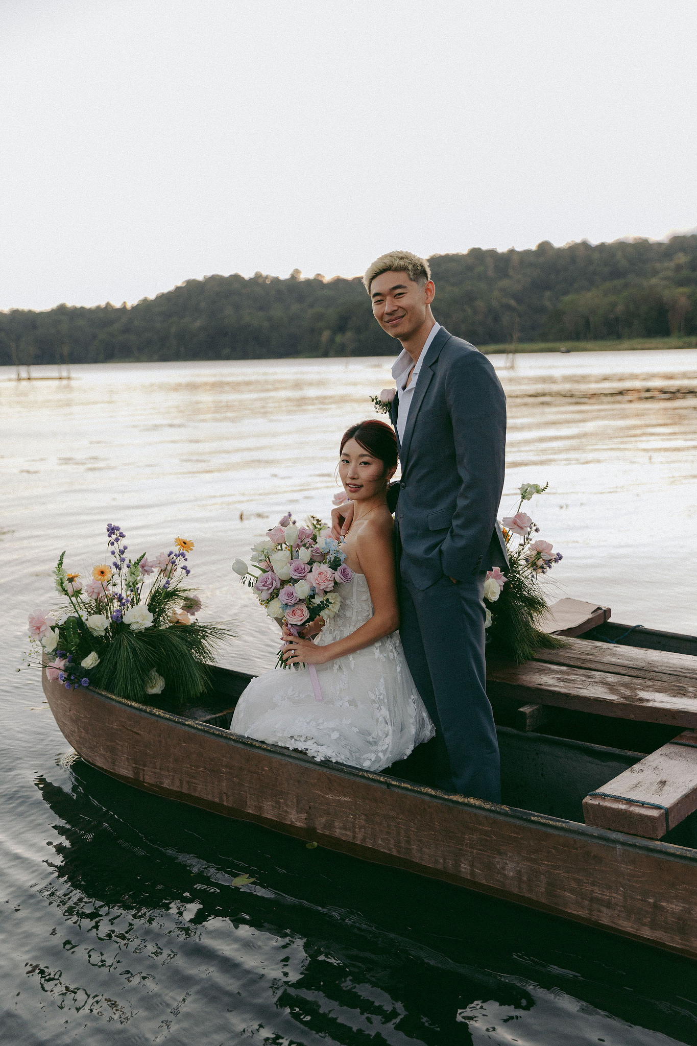 Bali Pre-Wedding Photoshoot | Lake Tamblingan, Kebun Raya Botanic Gardens & Blangsinga Waterfall at Lake Tamblingan pre-wedding photo
