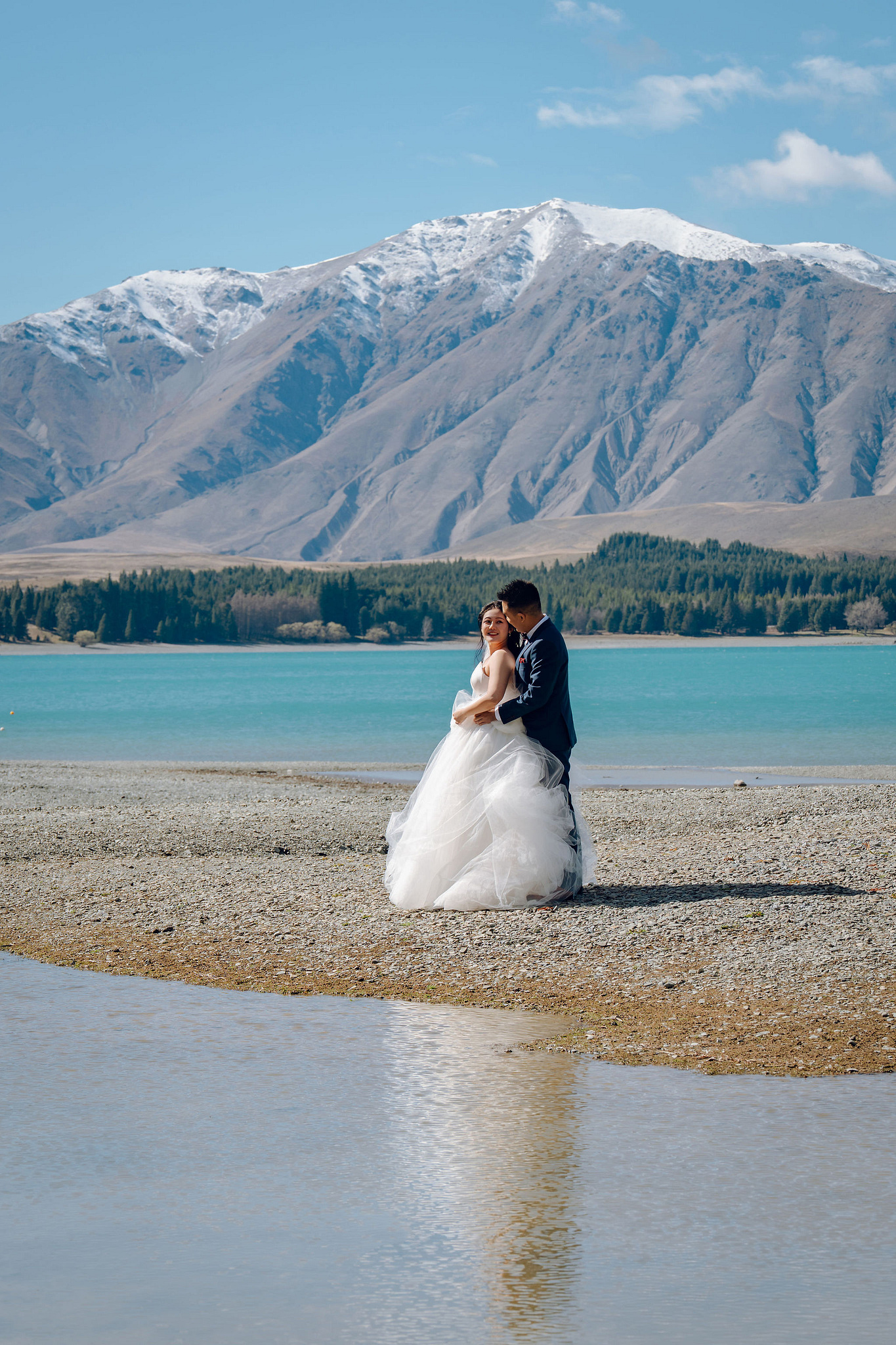 New Zealand Pre-Wedding Photoshoot | Lake Tekapo, Mount Cook, Tasman Glacier & Lake Wakatipu at Lake Tekapo pre-wedding photo